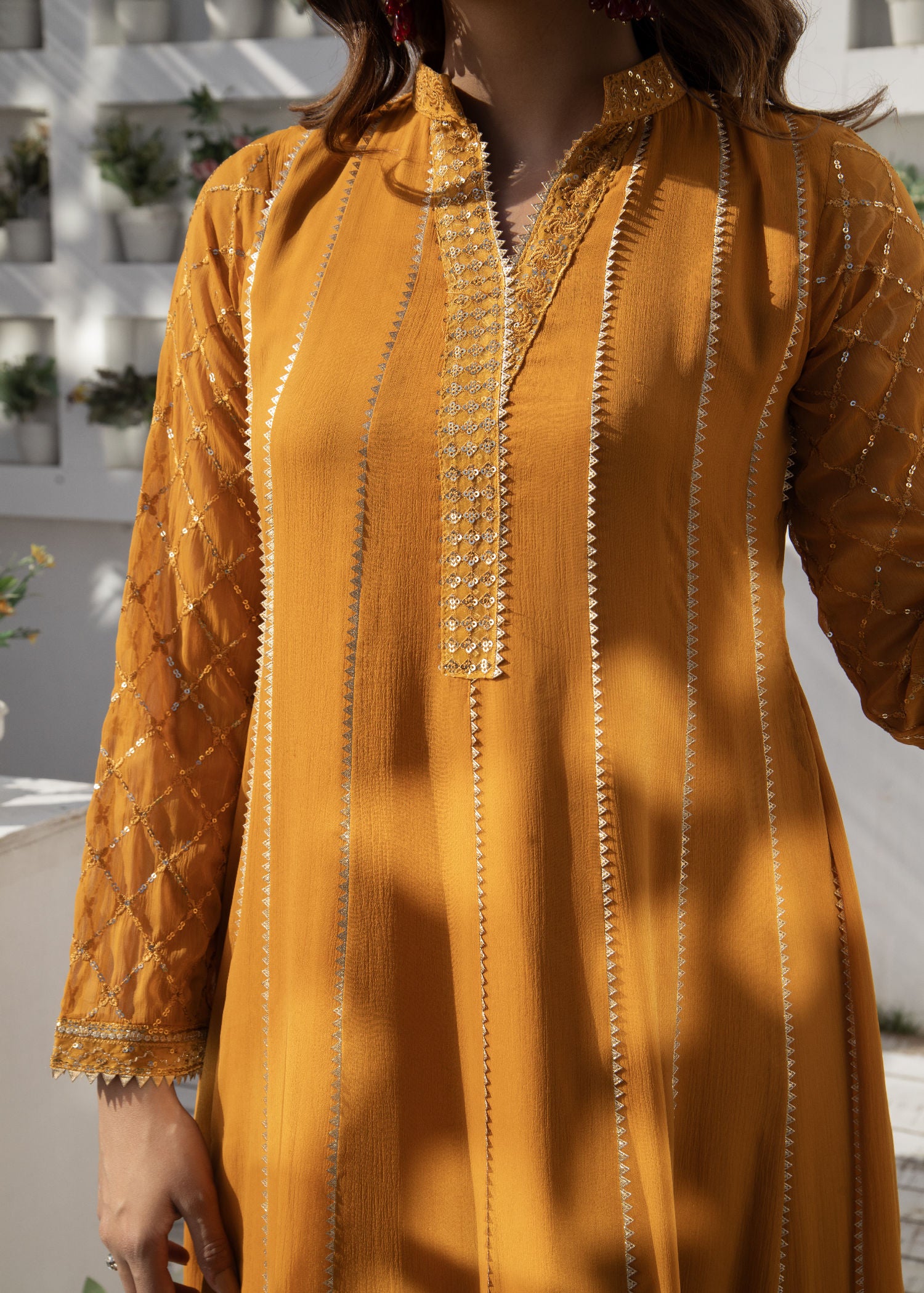 chiffon Maxi in Copper orange