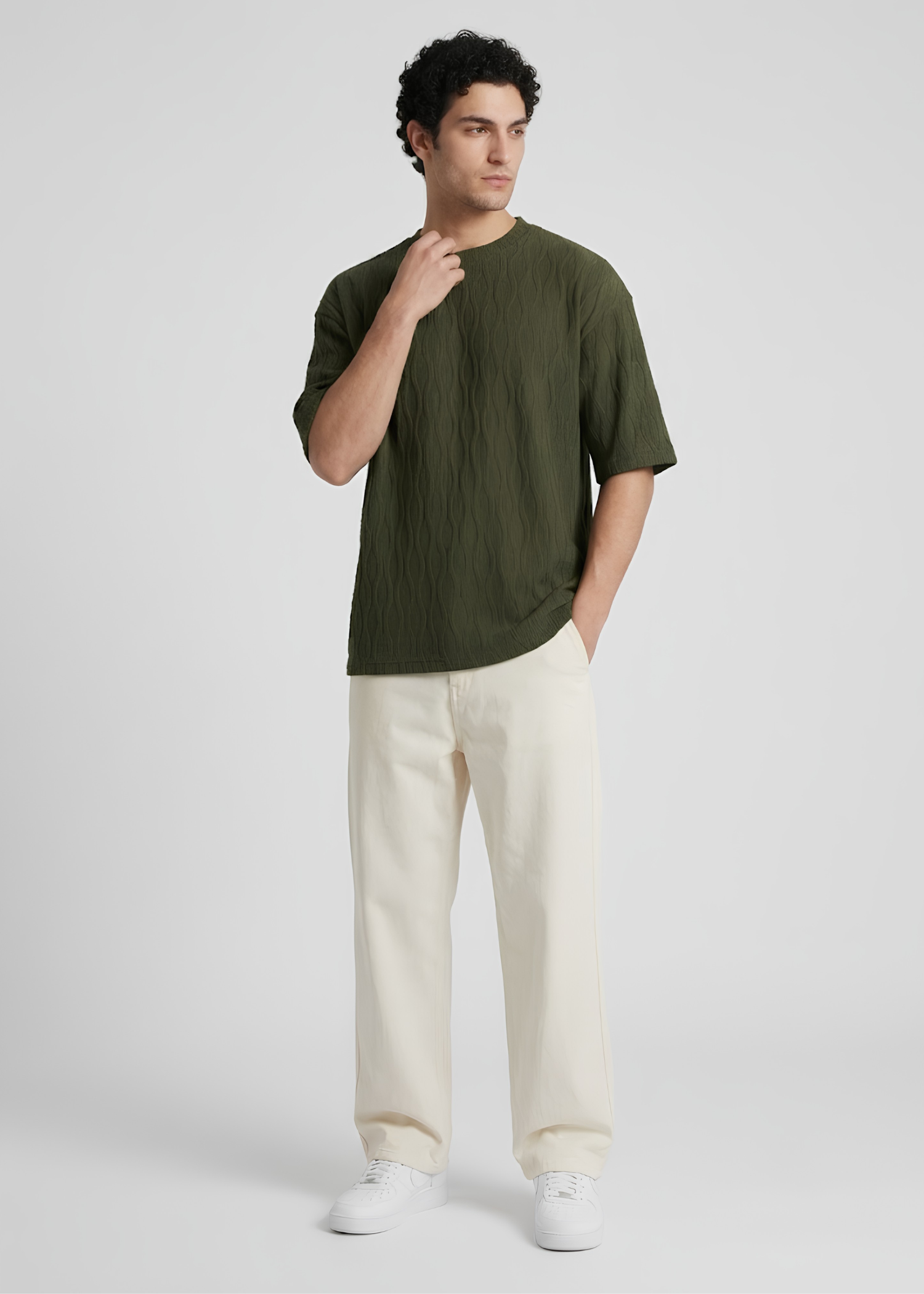 jacquard T Shirt in Green