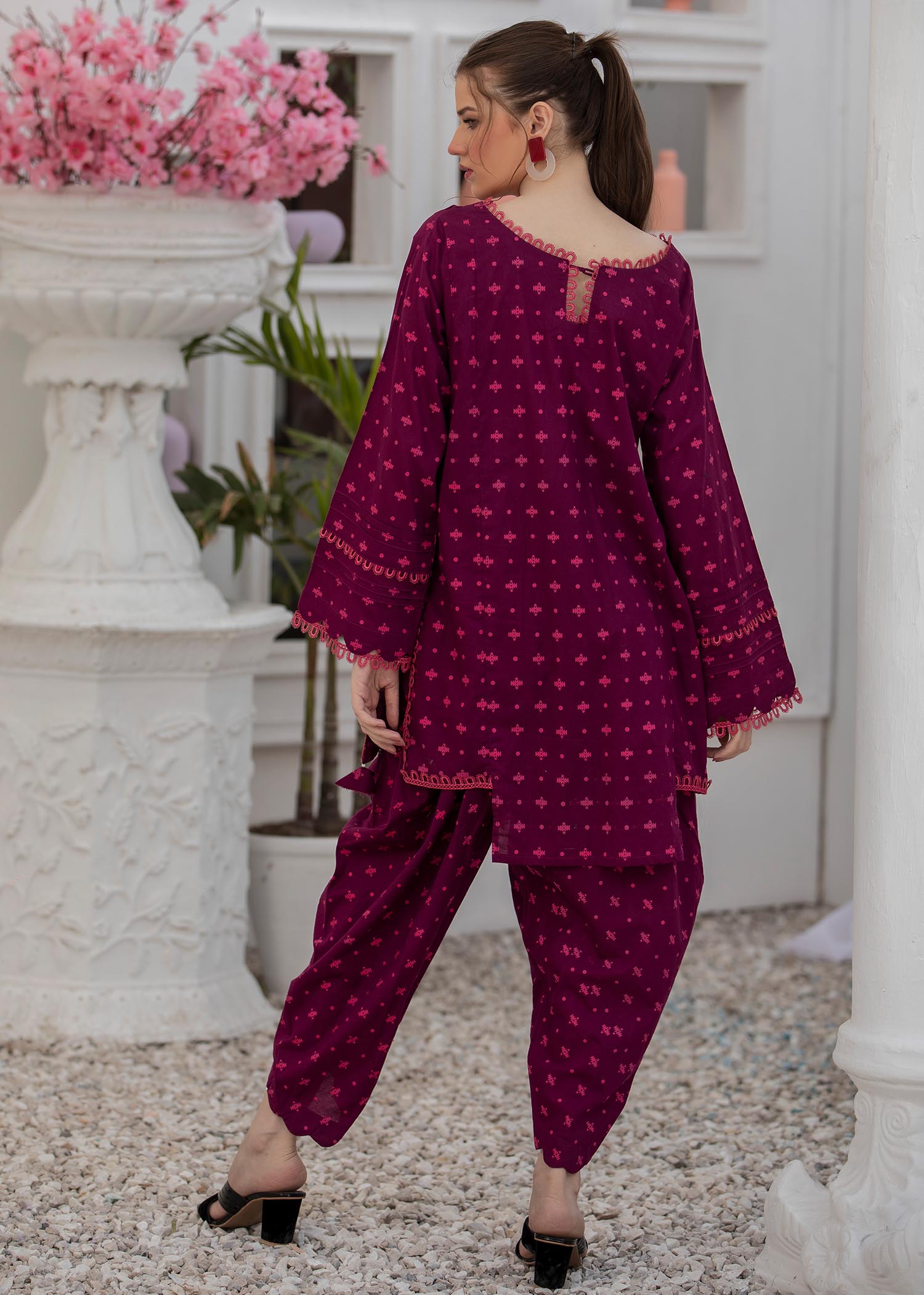 cotton Co Ord Sets in Magenta