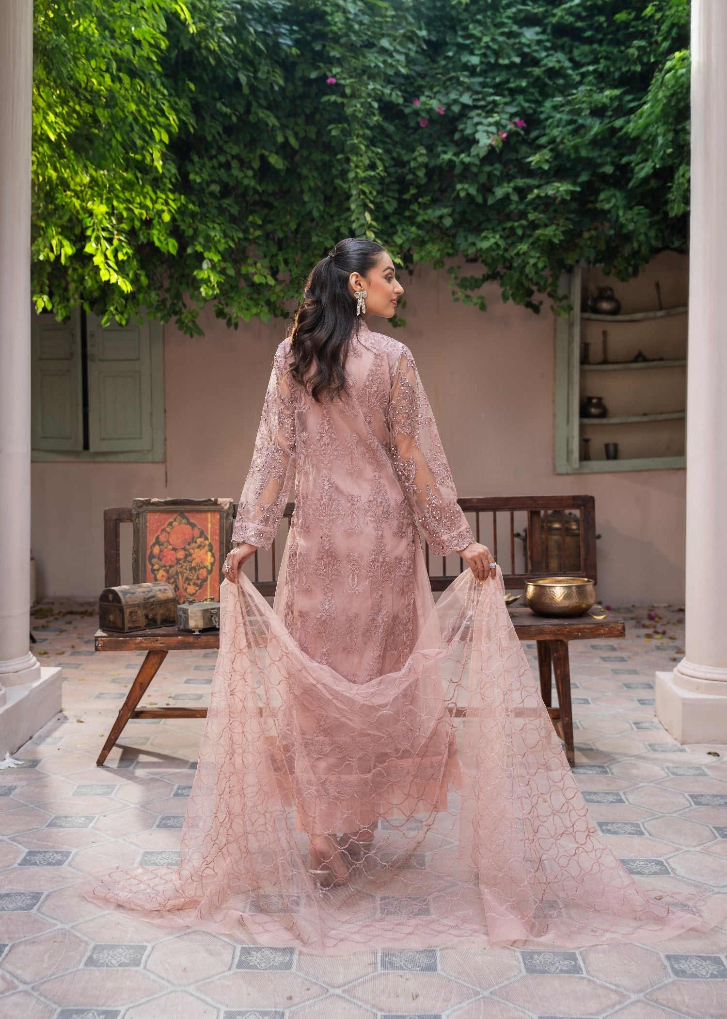 net Gown in Lilac