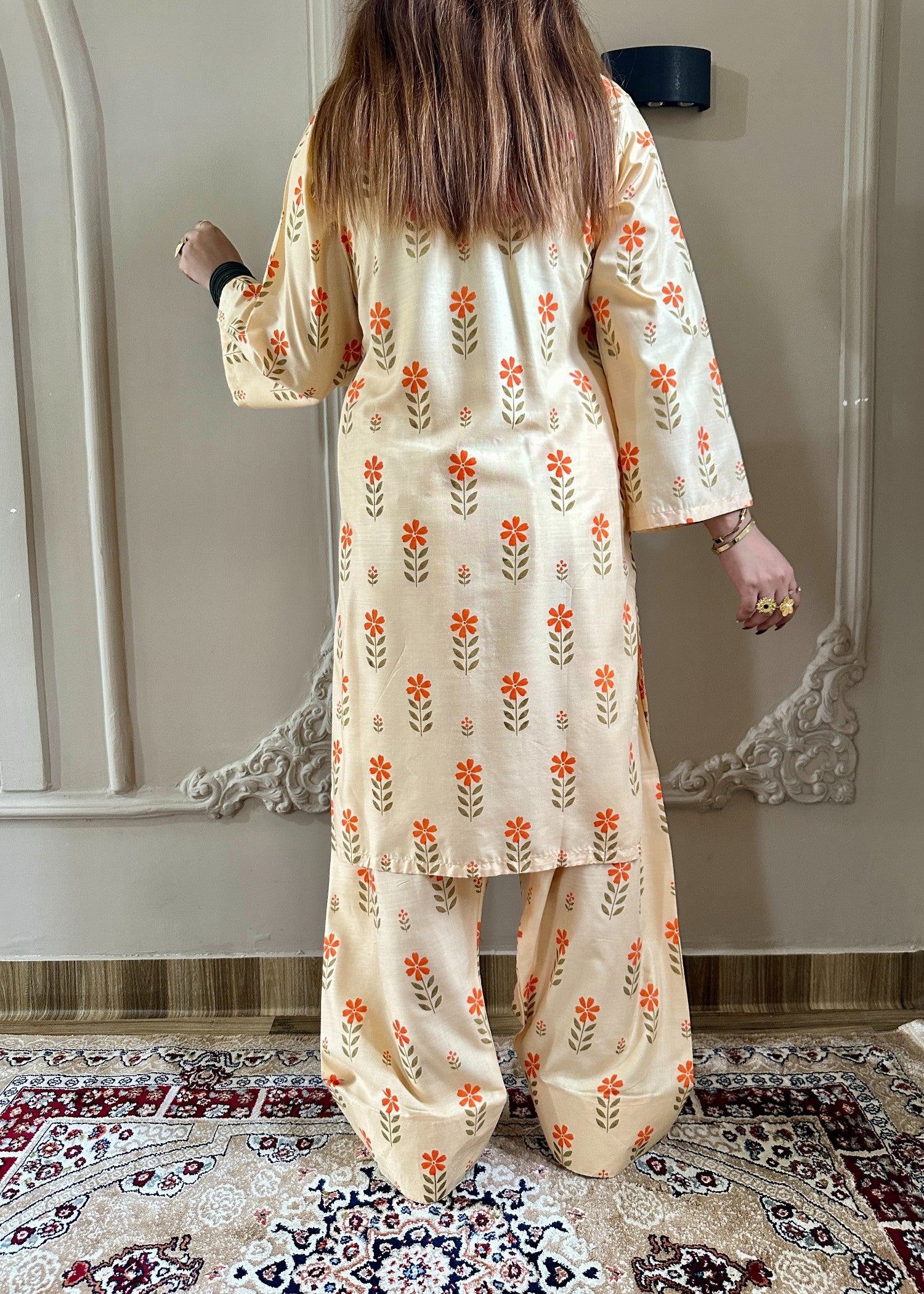 arabic lawn Co Ord Sets in Marmalade orange