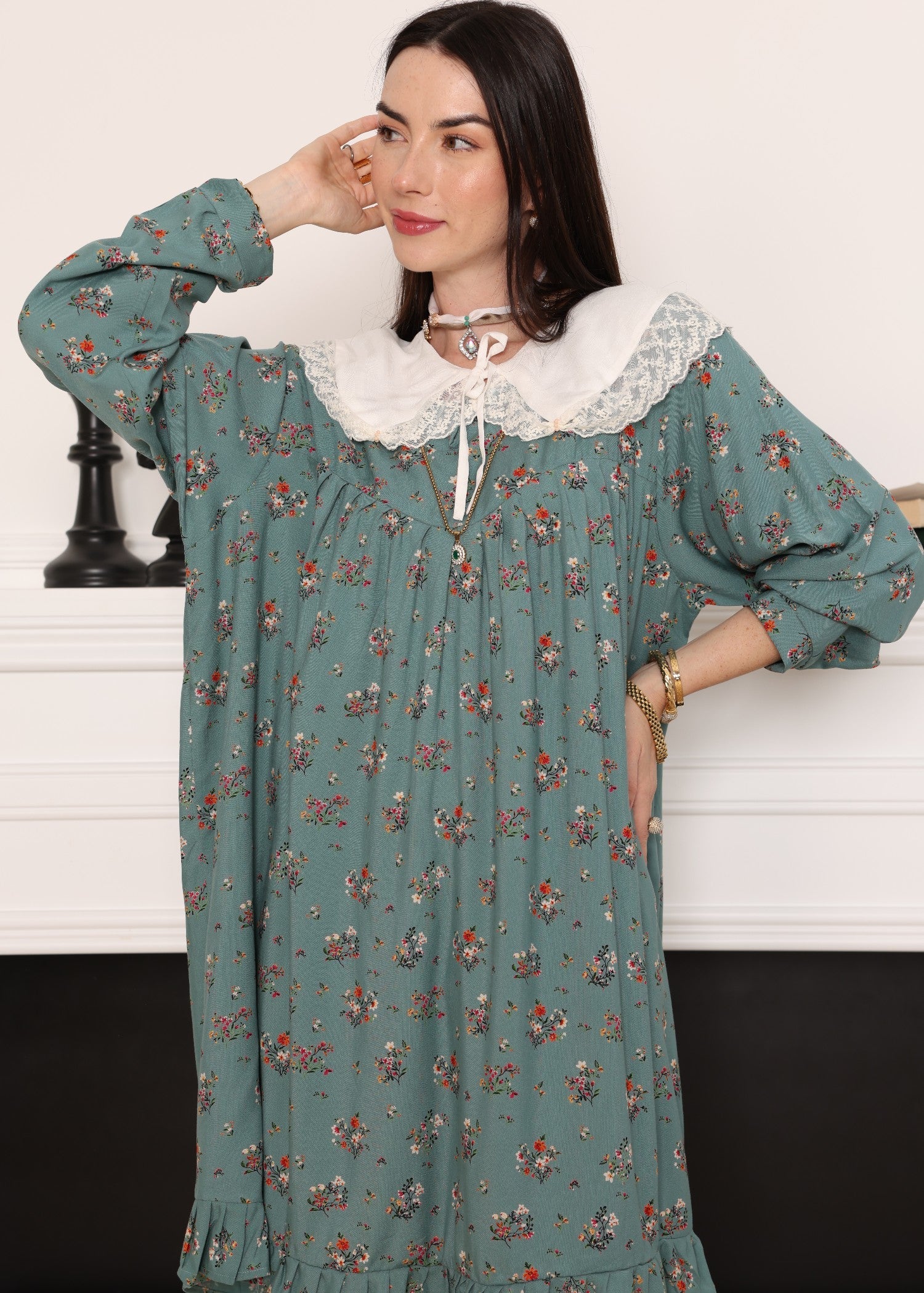 cotton Tunic in Steel teal