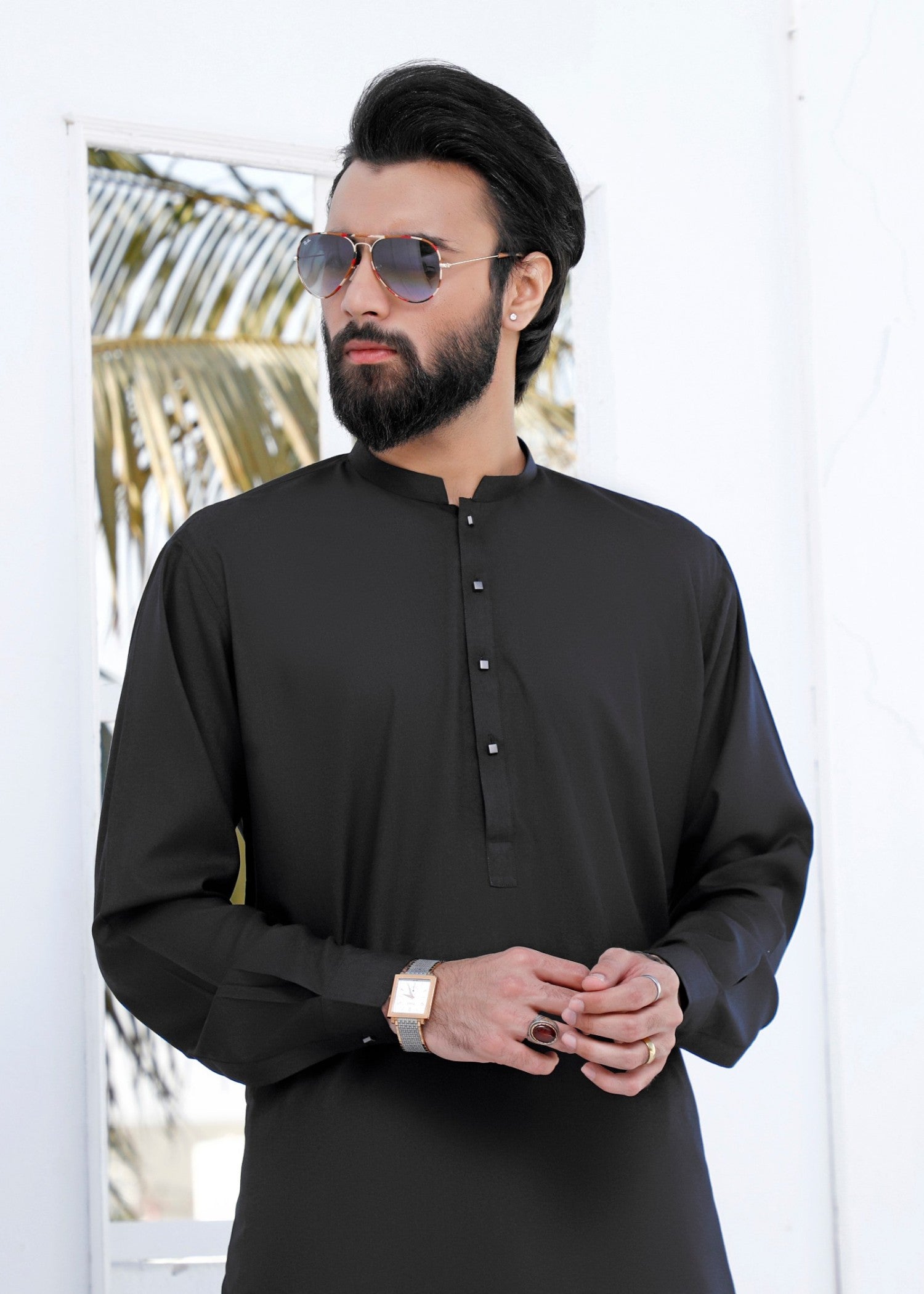 wash & wear Kurta Set in Black by The Great Masters (TGM)