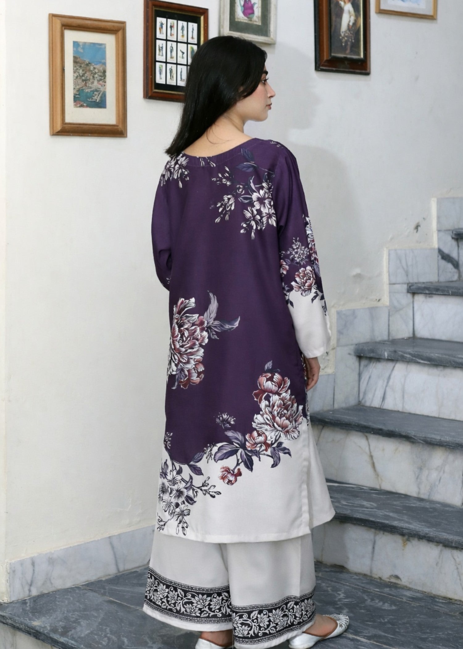 poly lawn Co Ord Sets in Deep purple