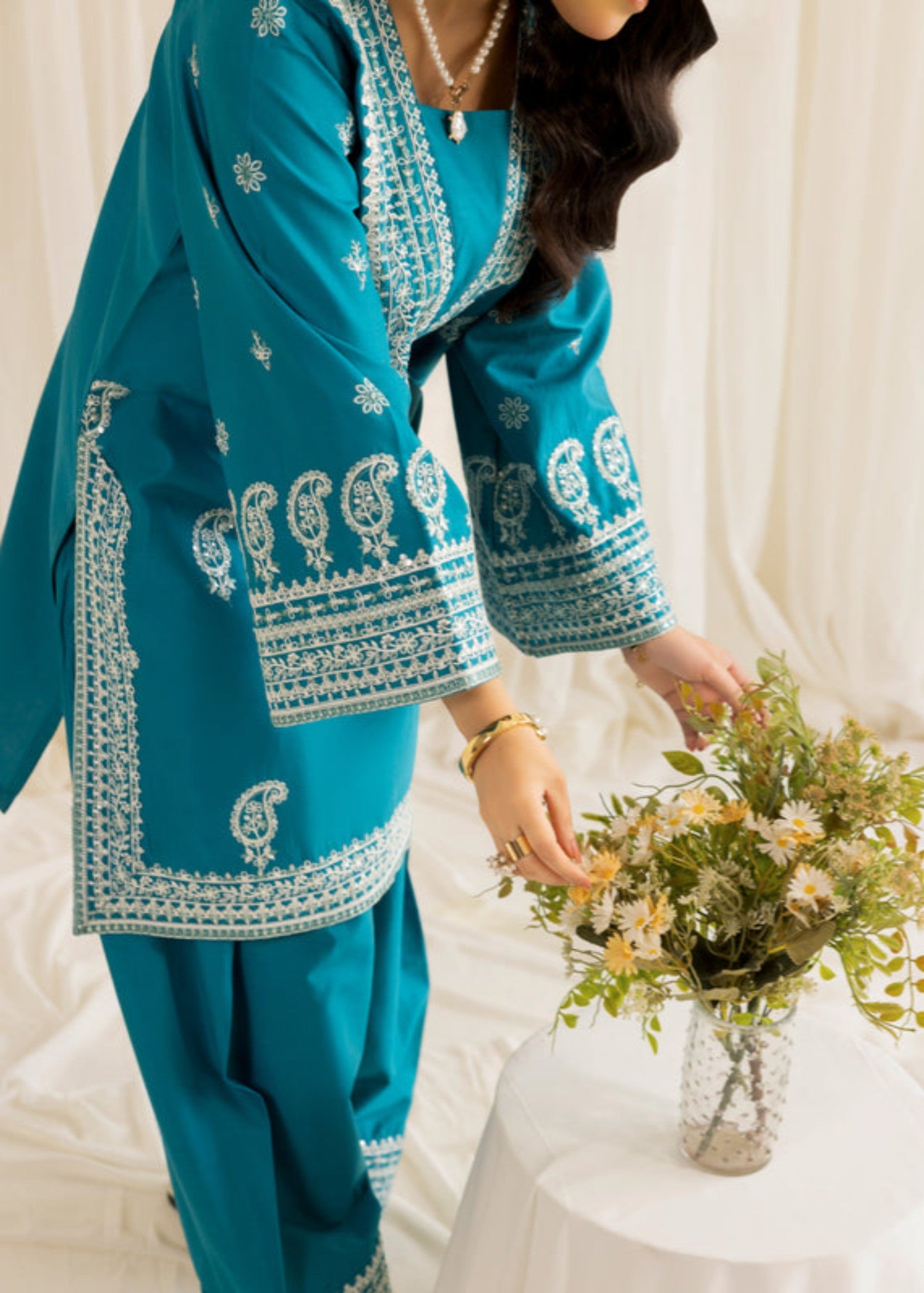 cotton dobby Kurta Set in Blue