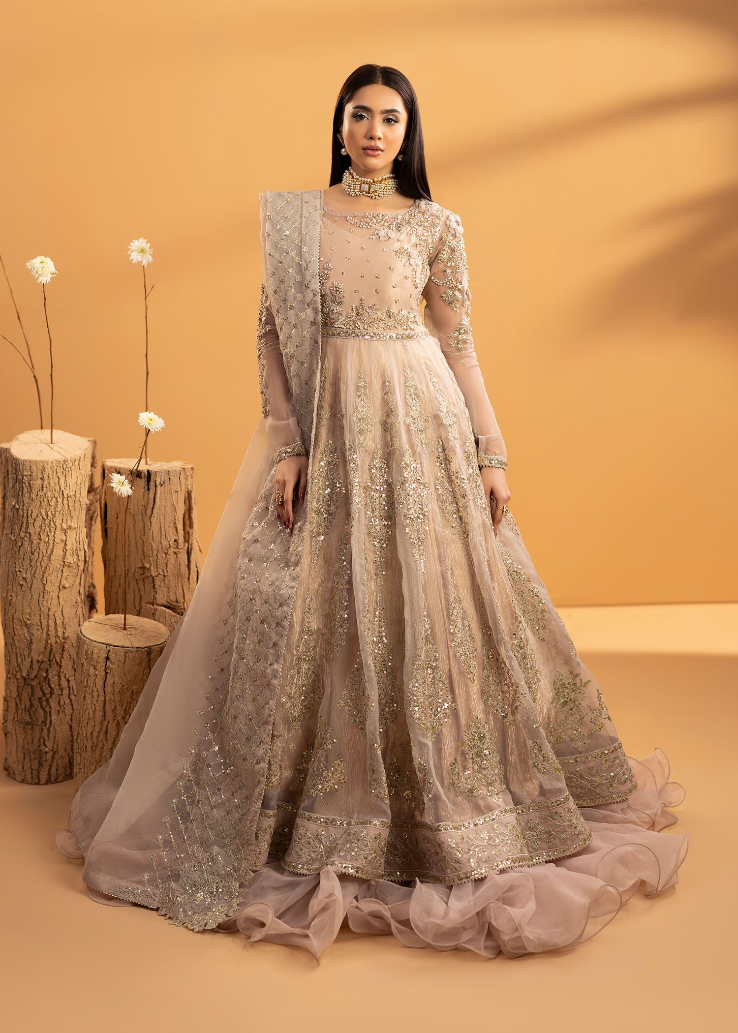 organza Maxi in Rose pink
