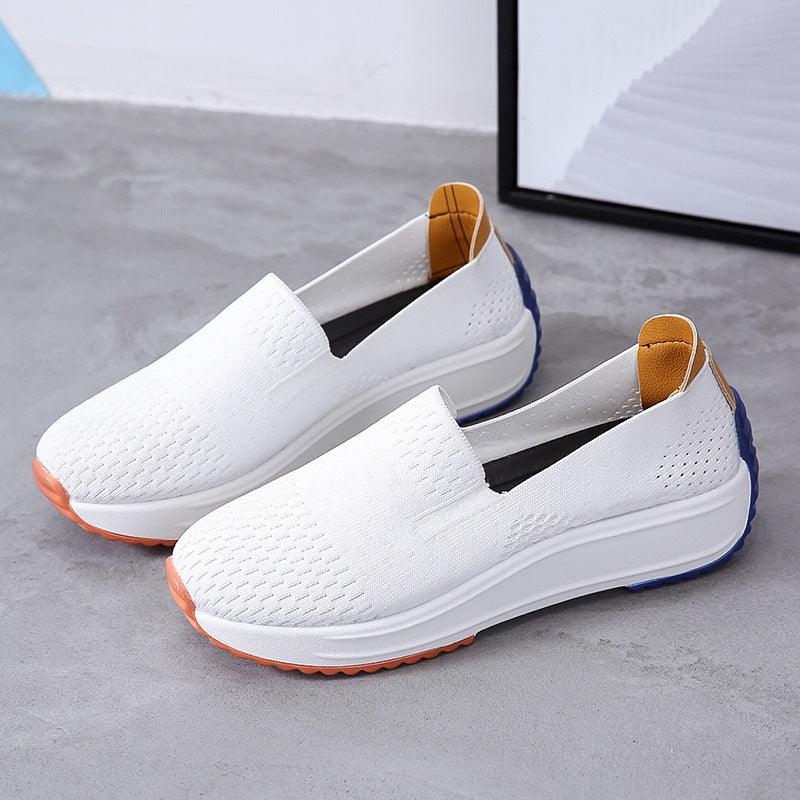 Large Size Women's Platform Shallow Mouth Single Shoes Casual Flying Shoes