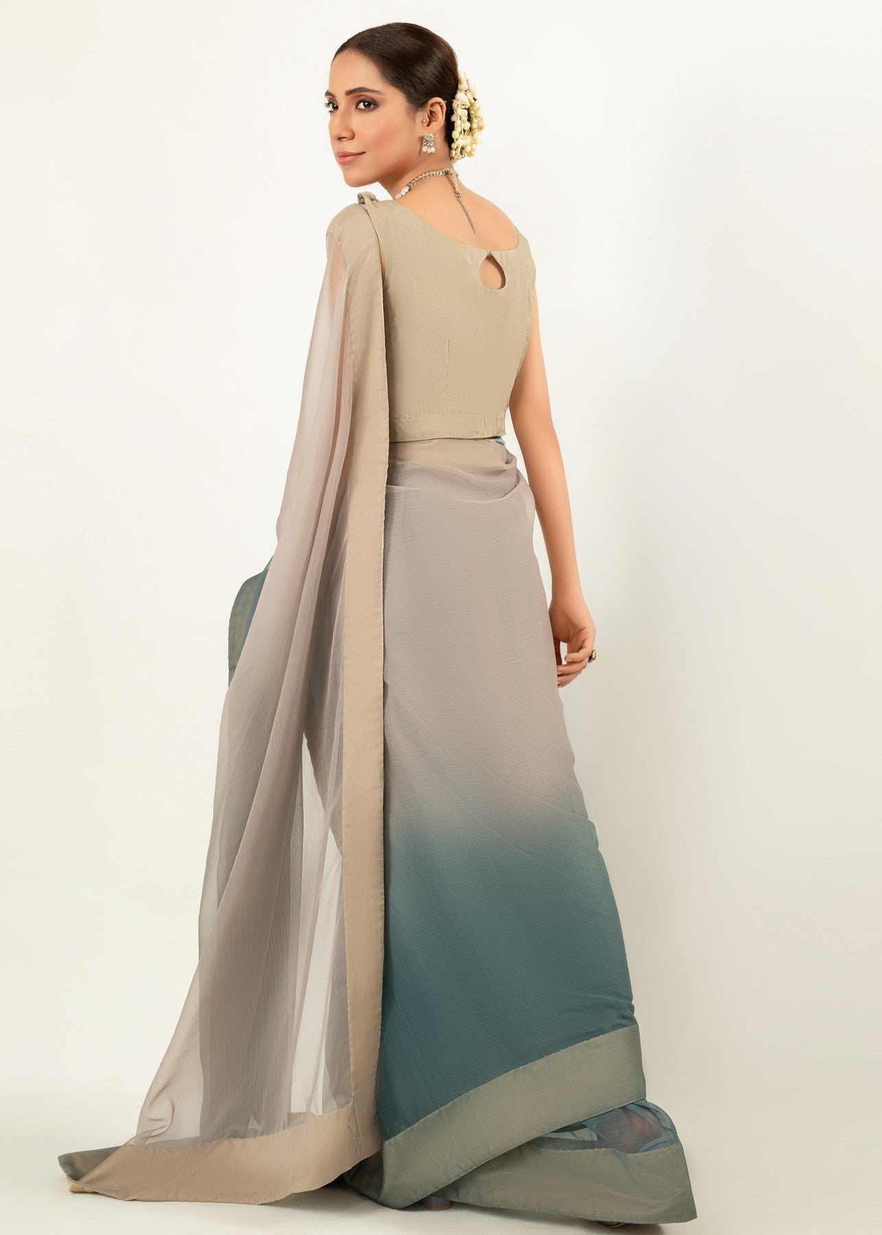 chiffon Unstitched in Mint green