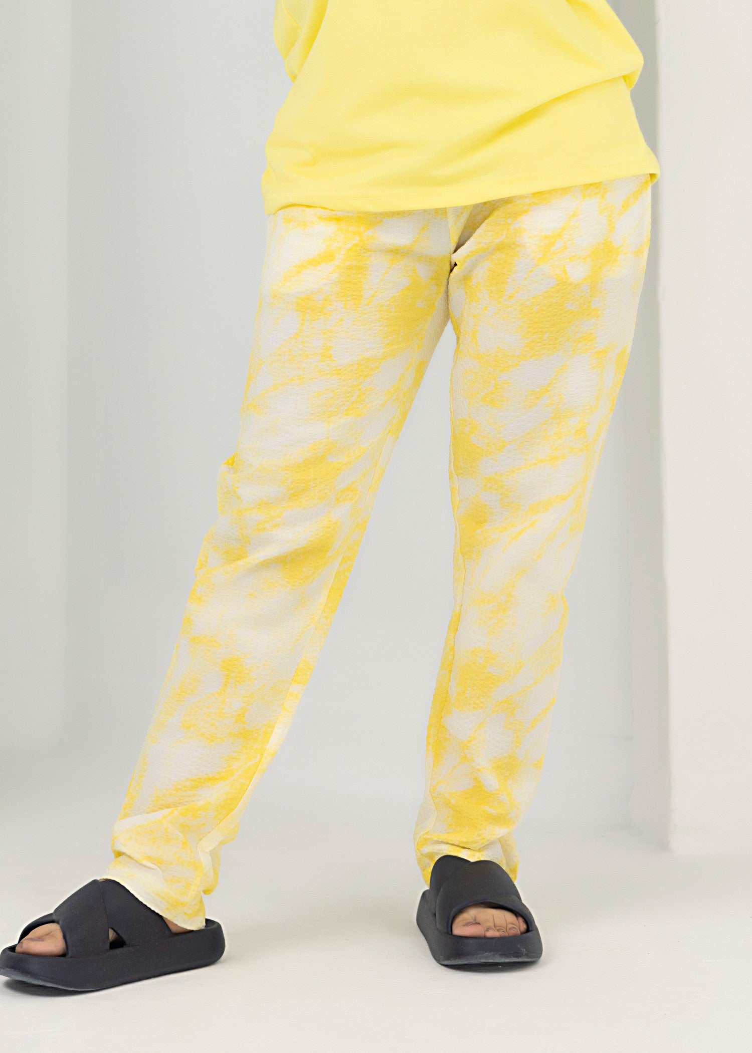 cotton Trousers in Pale yellow