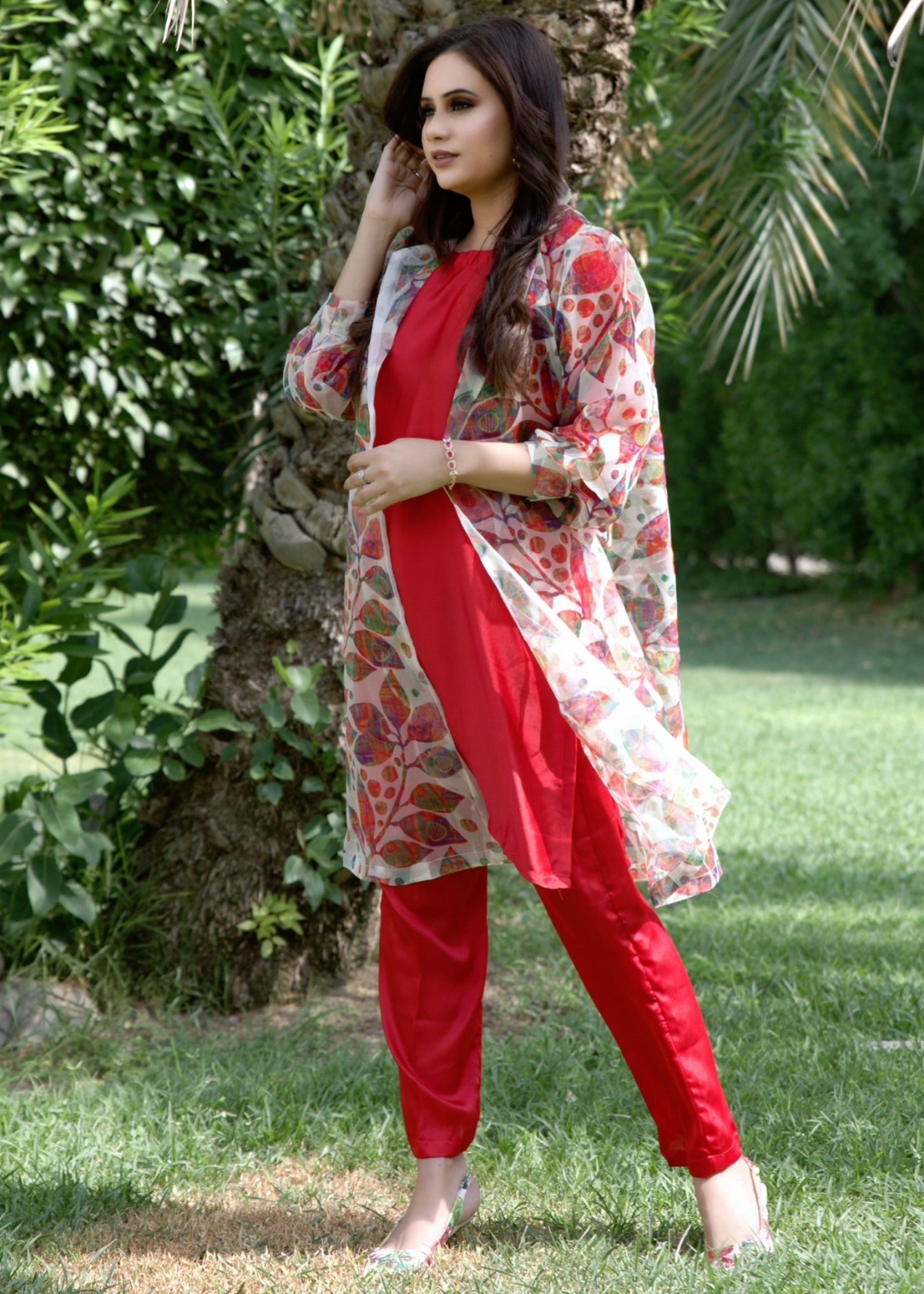 silk Gown in Red