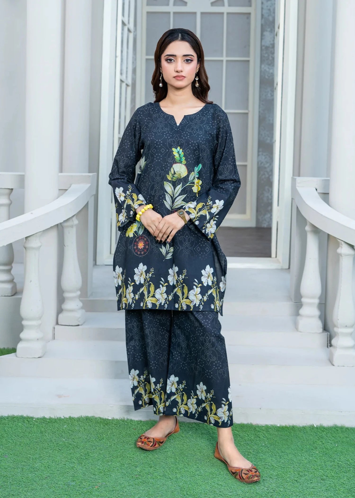 cotton Co Ord Sets in Charcoal black