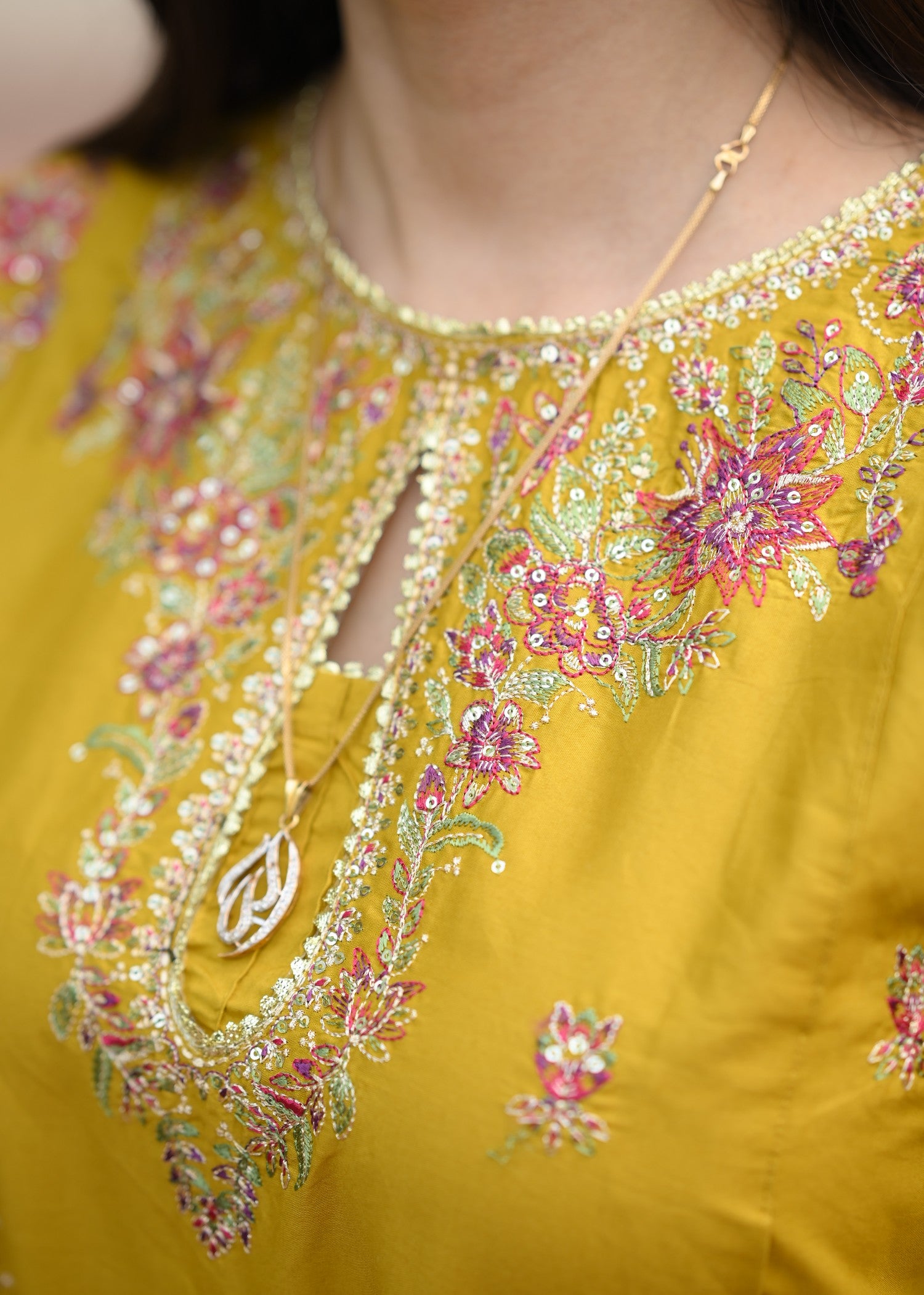 linen Kurta Set in Mustard