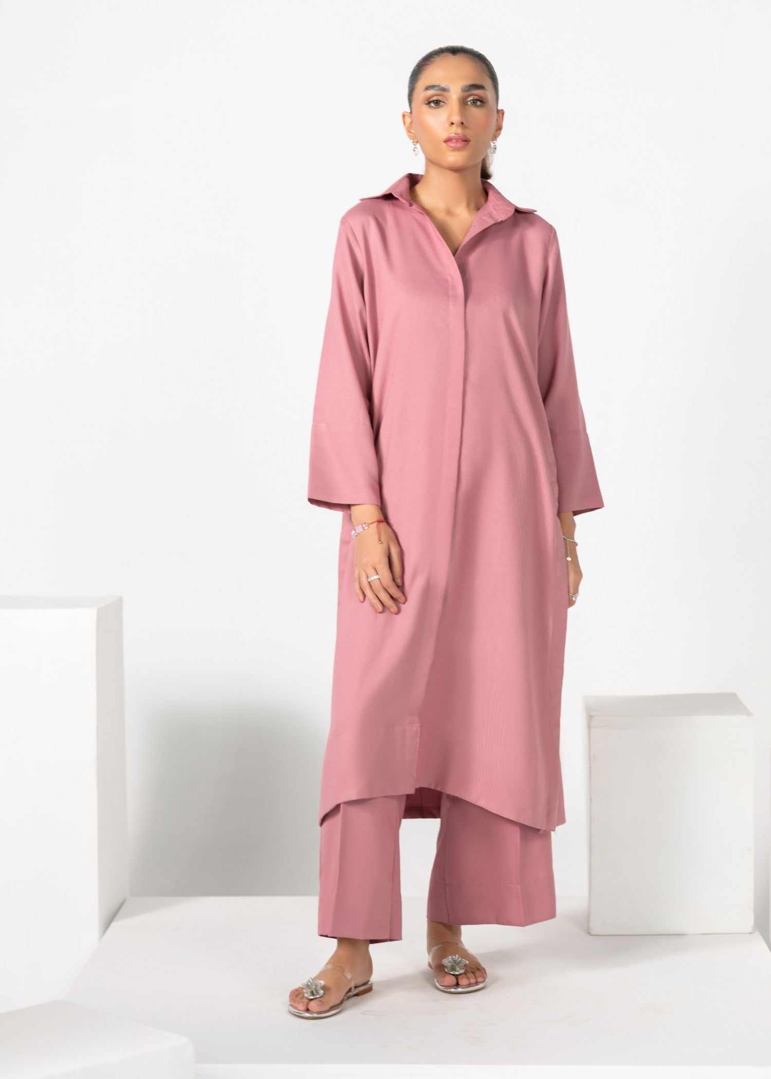 karandi Co Ord Sets in Pink
