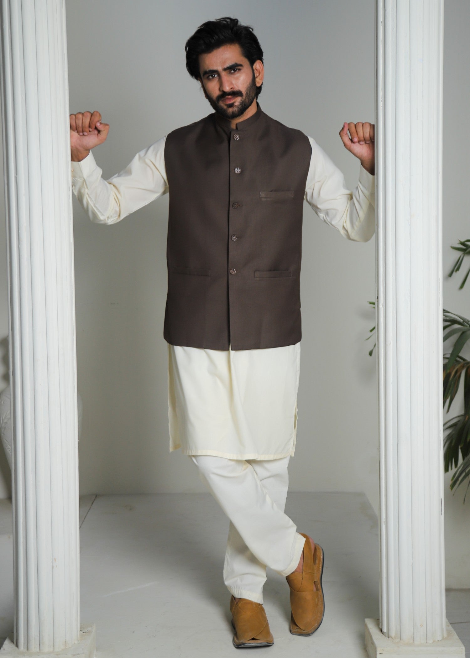 suiting Waistcoat in Chestnut brown