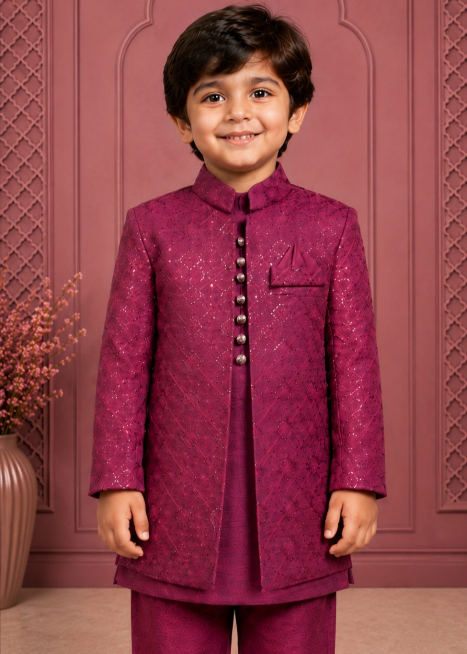 masuri Sherwani in Maroon