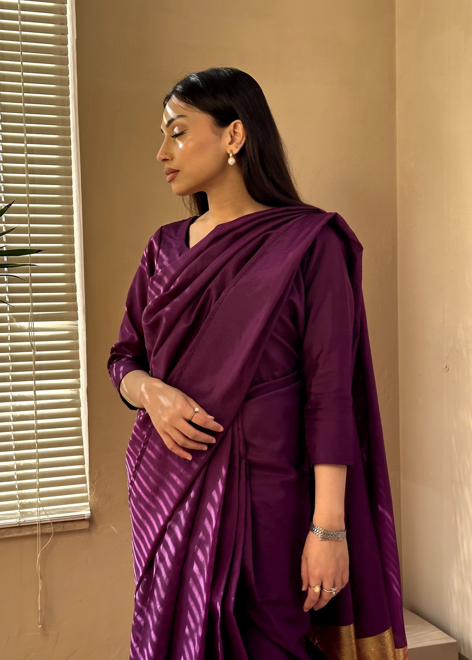 kattan silk Saree in Purple