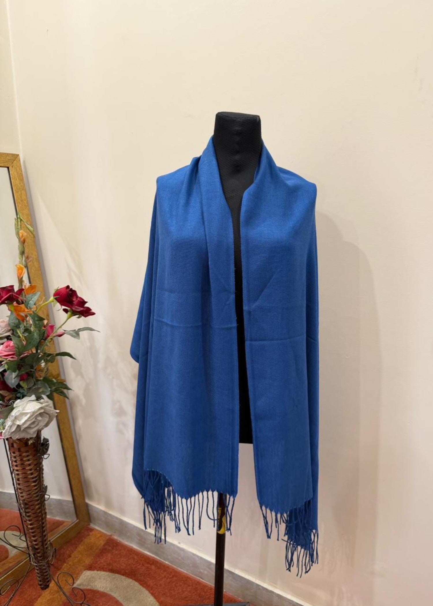 cashmere wool Hijab in Sapphire blue