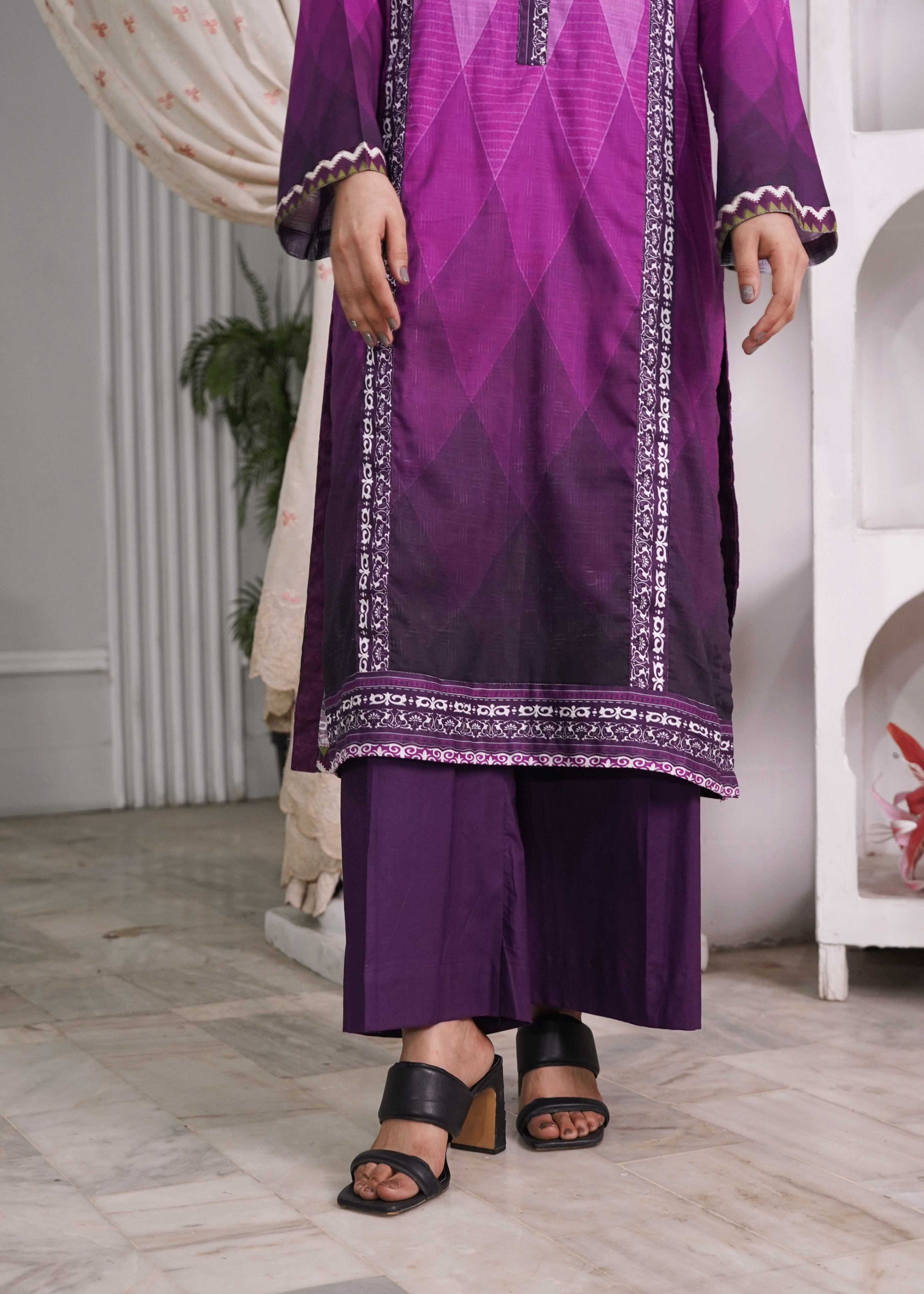 dobby Kurta Set in Orchid