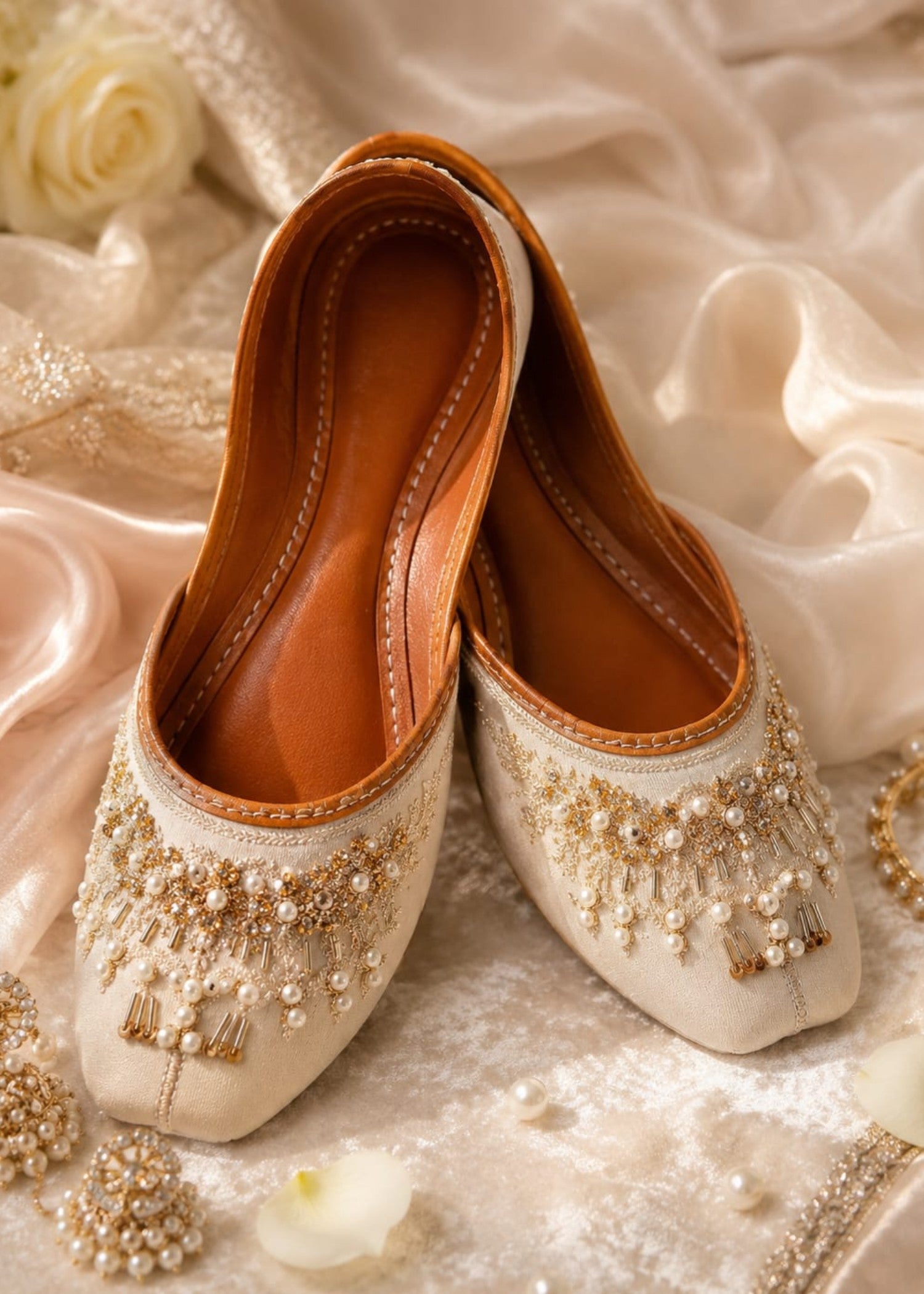 Khussa in Beige by - High Quality Women Khussa LUR3945