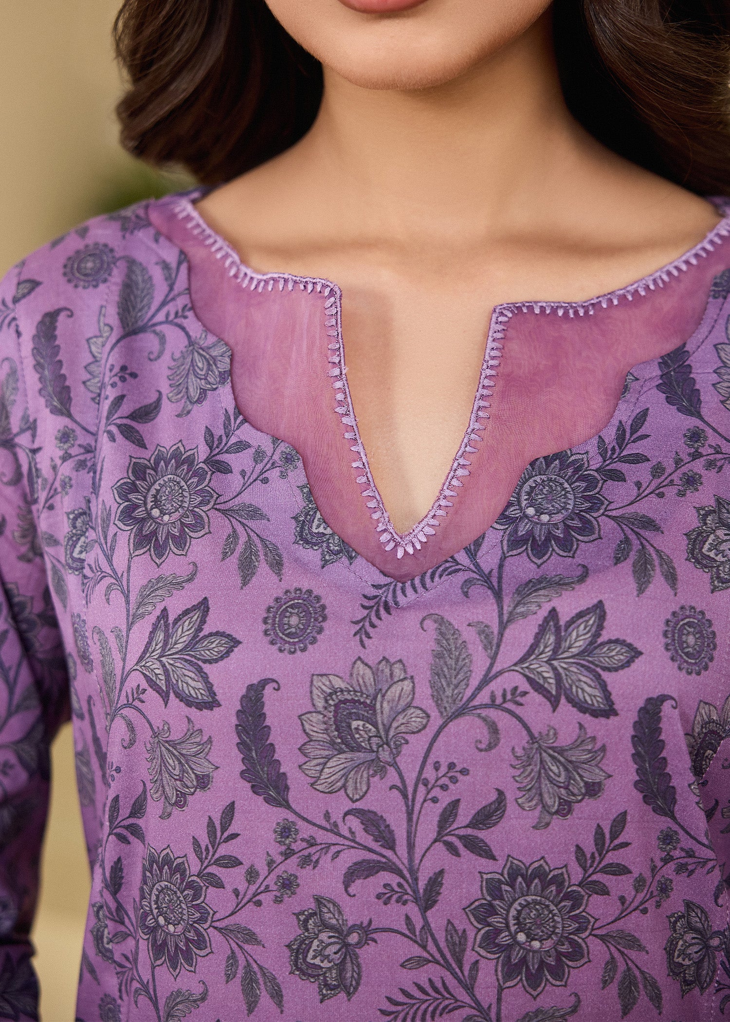 lawn cotton Co Ord Sets in Purple