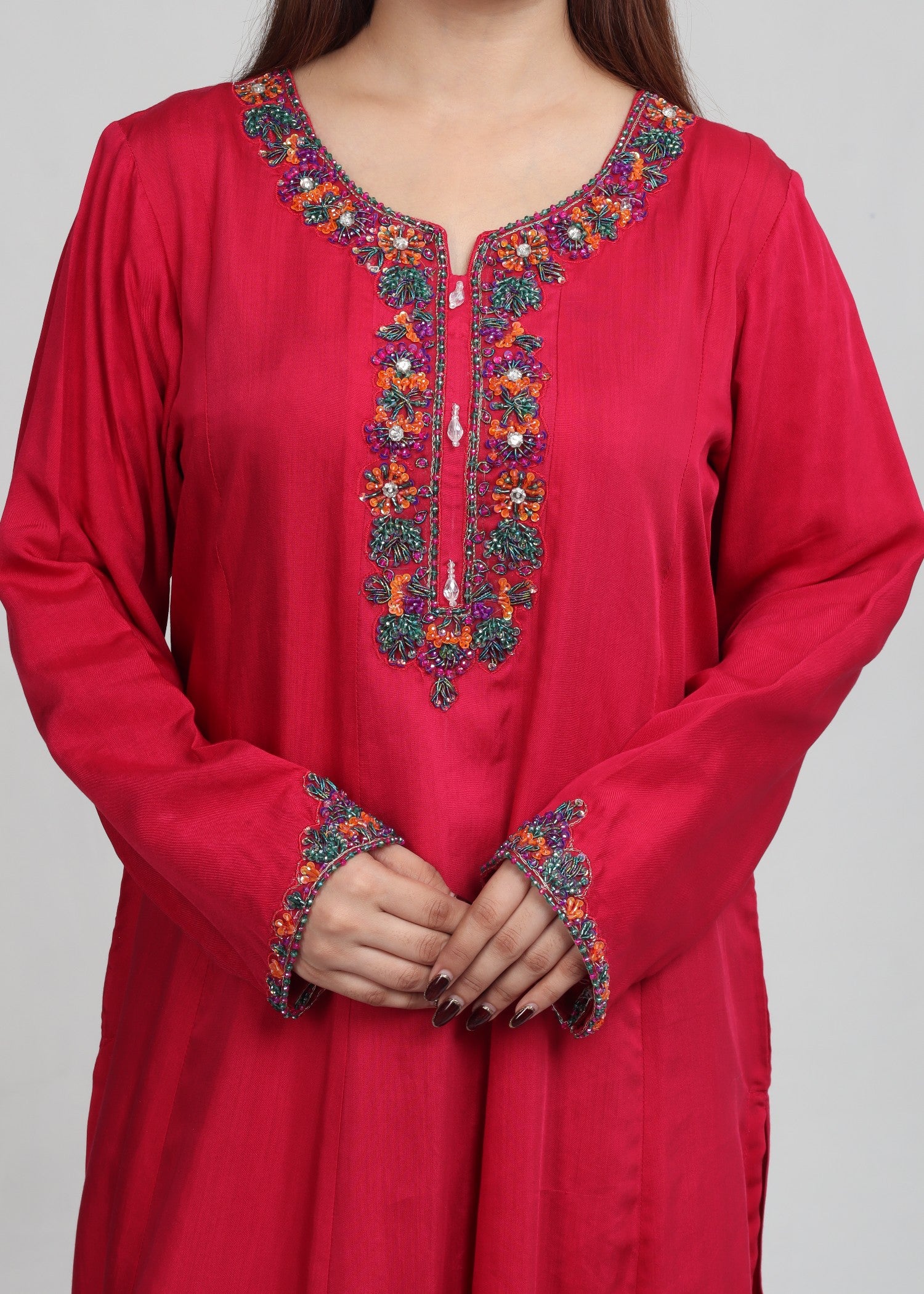 viscose Kurta Set in Red