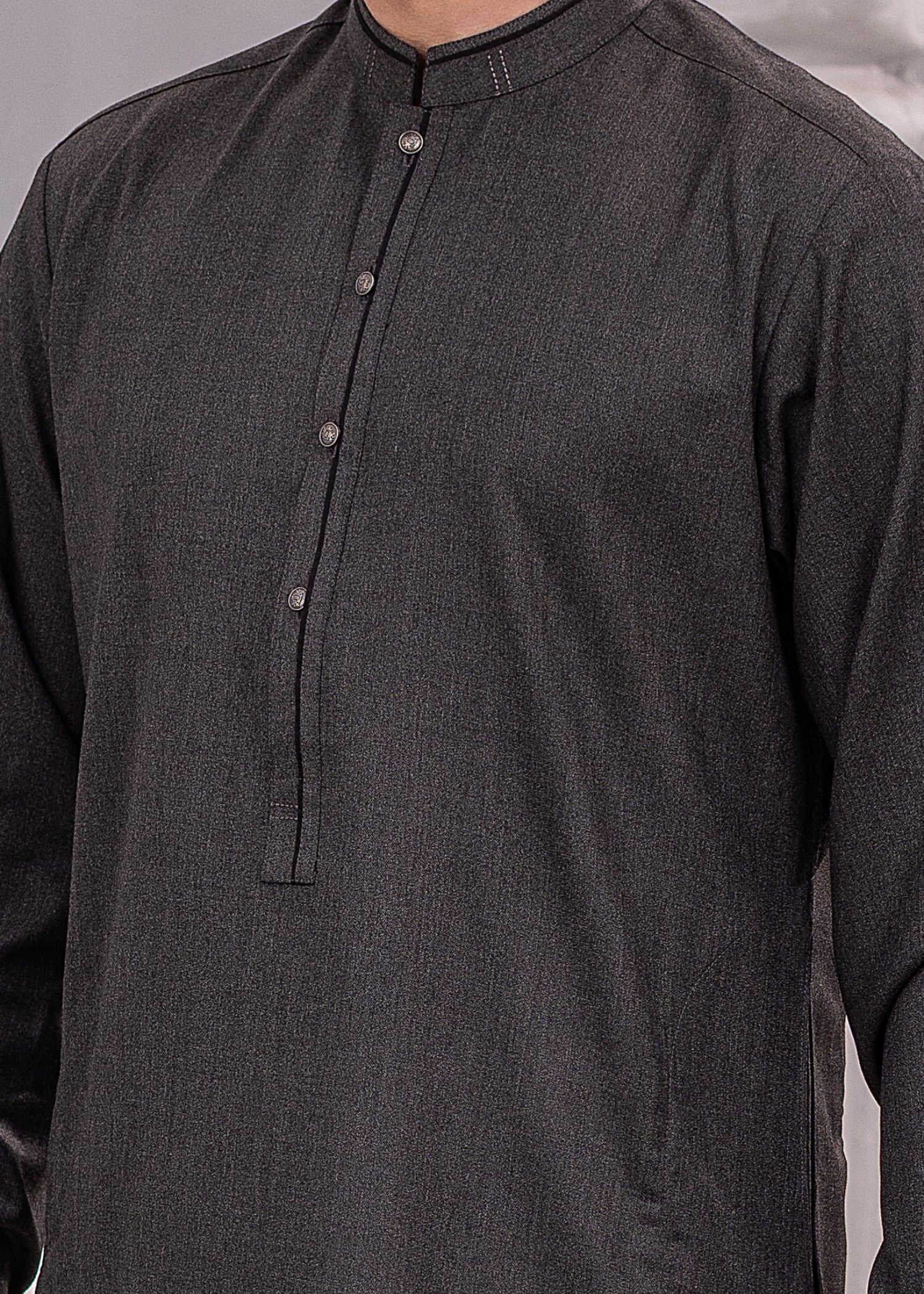 tropical Kurta Set in Obsidian