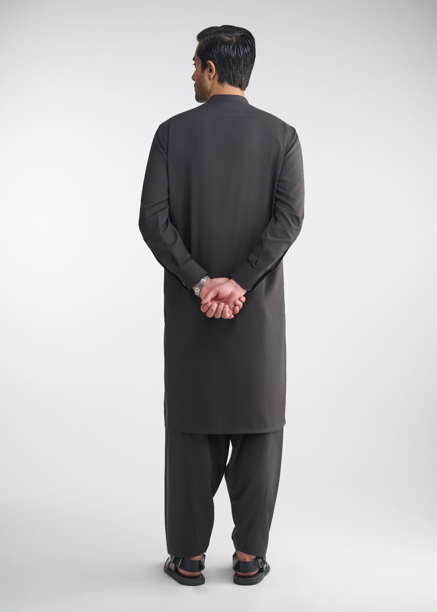 cotton Shalwar Kameez in Charcoal