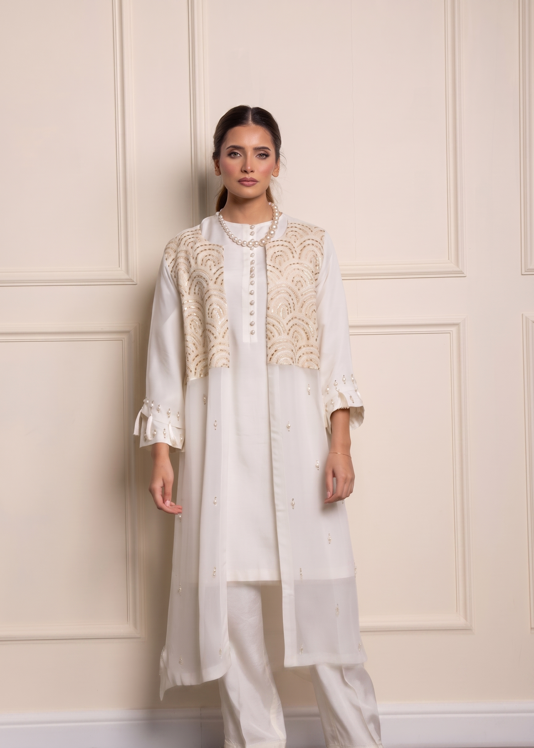 georgette Gown in Cream