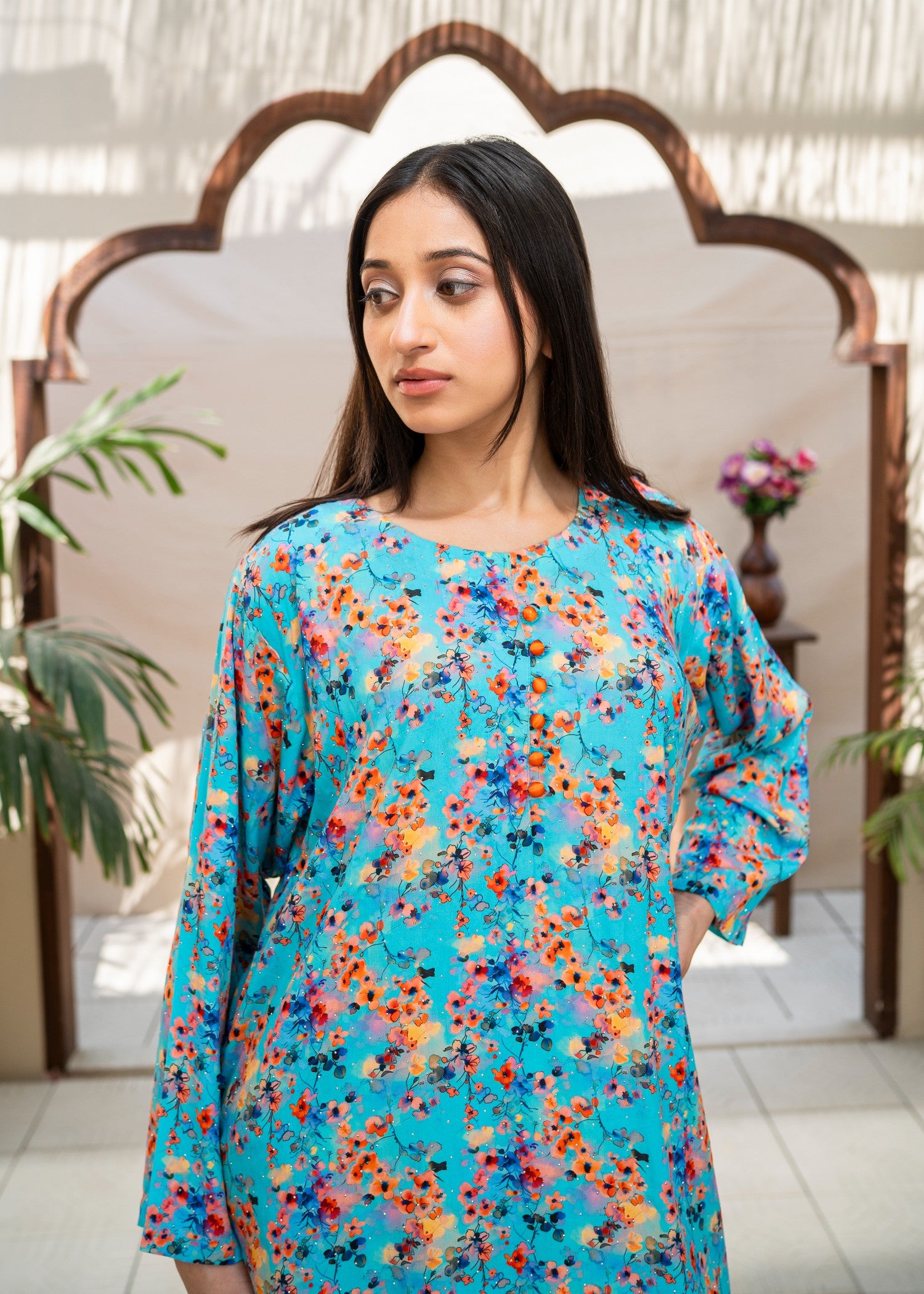 cotton Co Ord Sets in Multi, baby blue