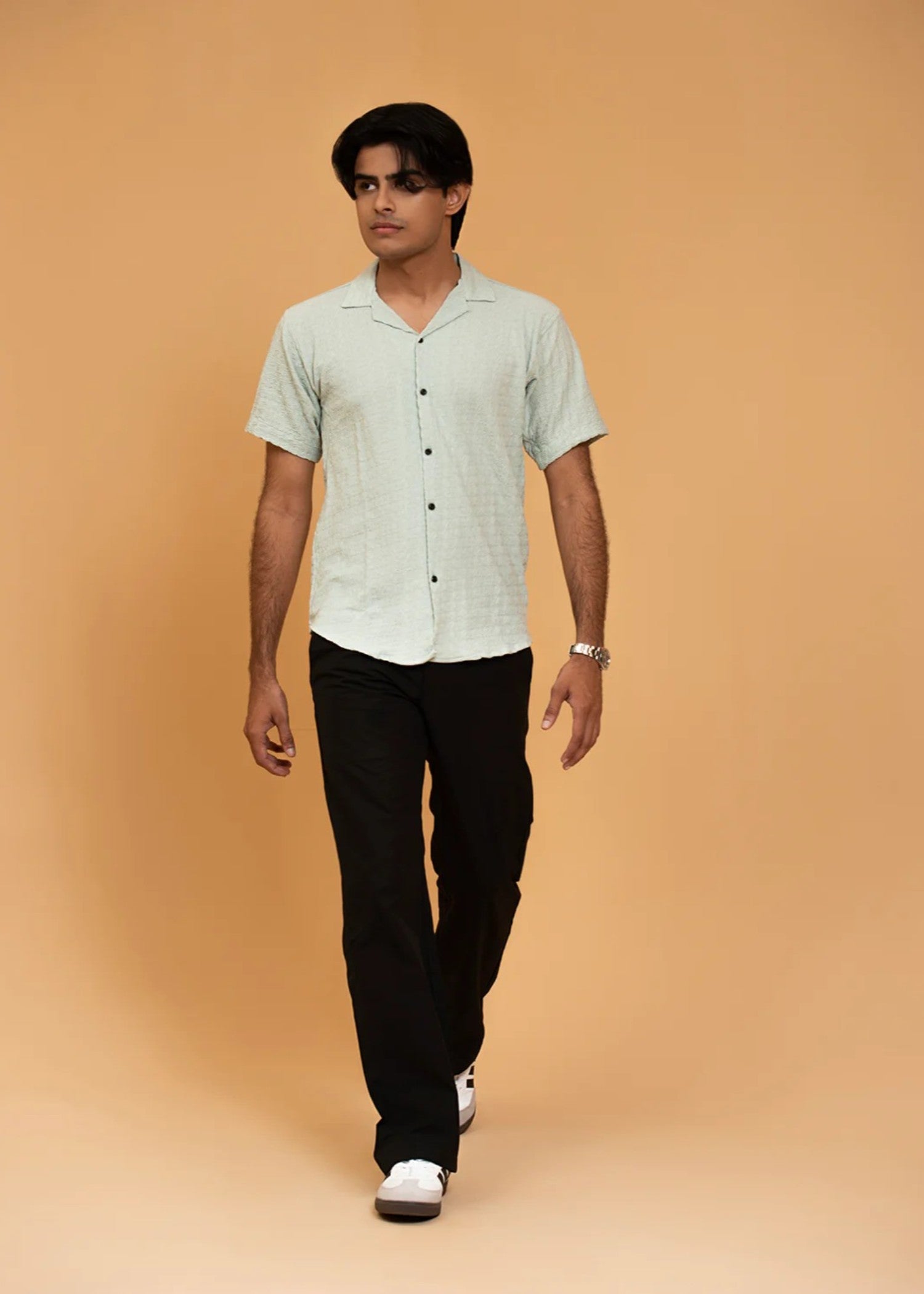 dobby Casual Shirt in Tea green