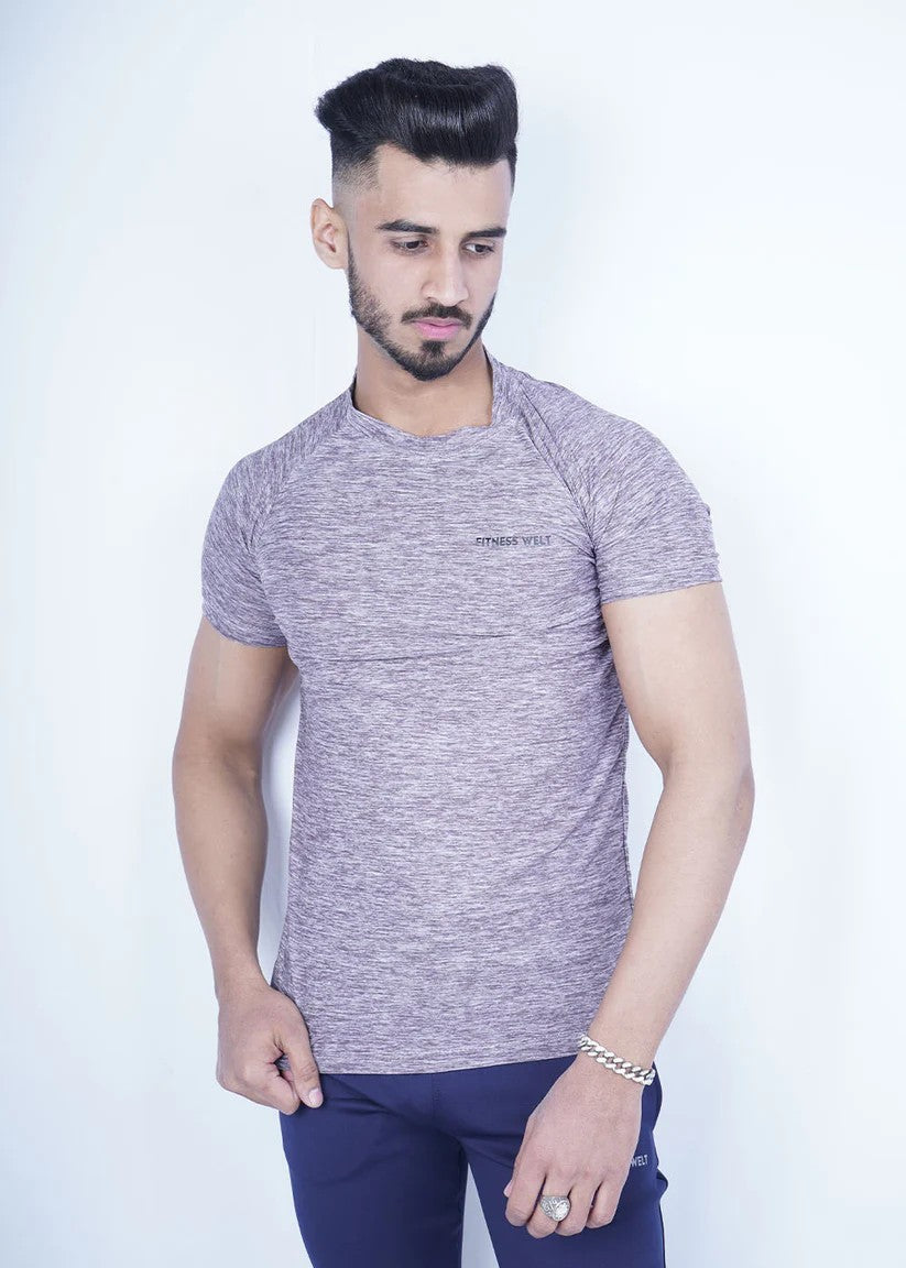 polyester T Shirt in Ash grey