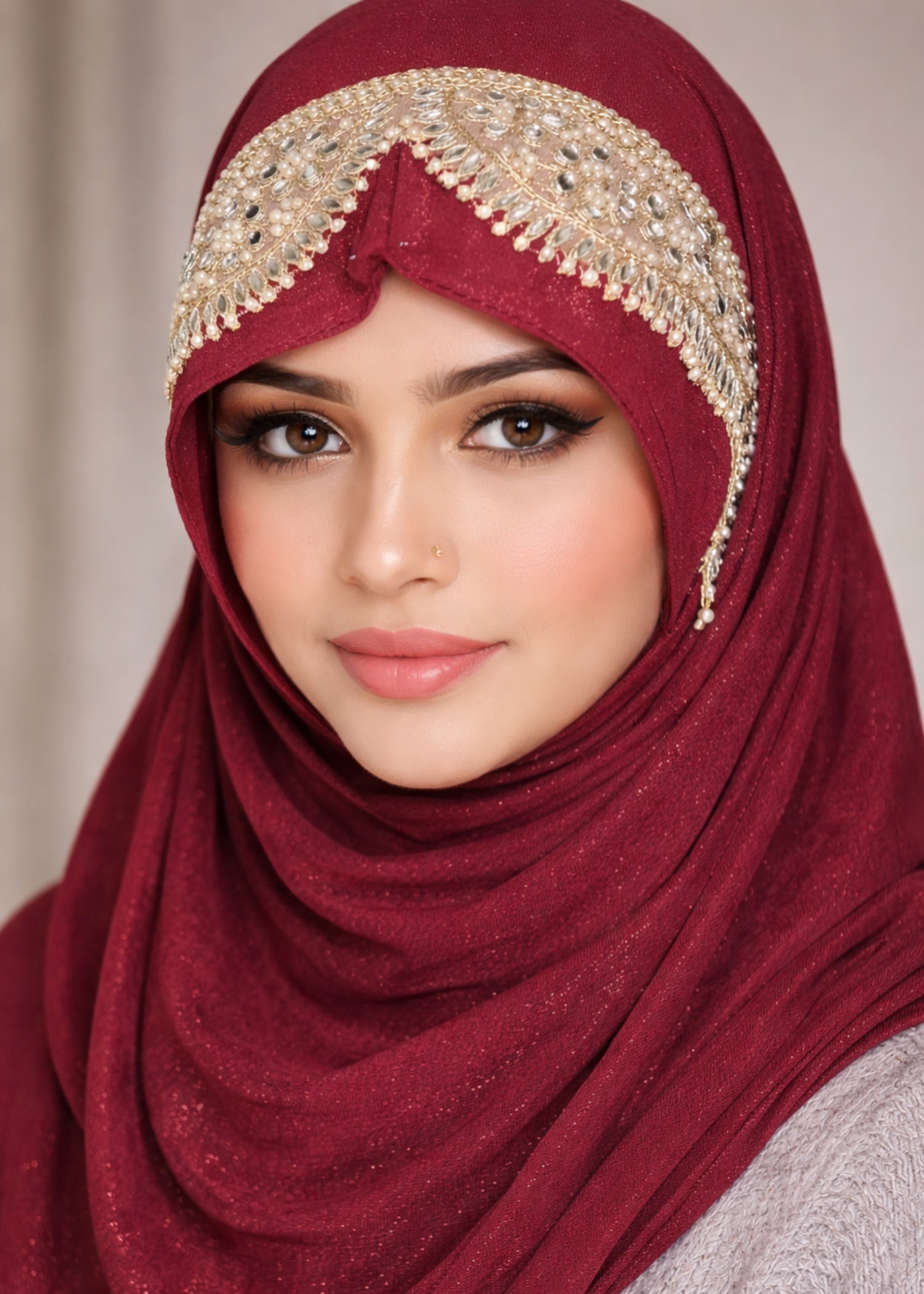 georgette chiffon Hijab in Maroon