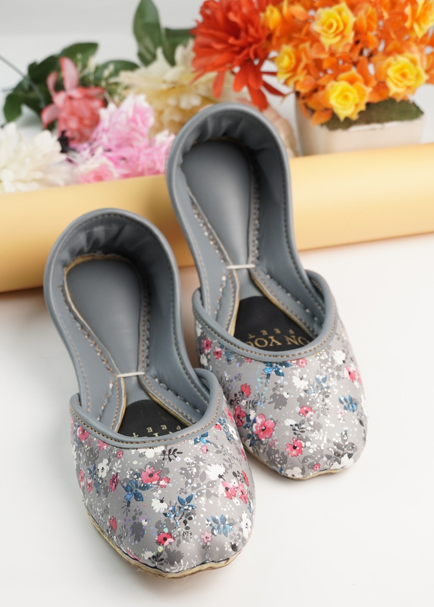 Khussa in Grey by - High Quality Women Khussa OGP2643