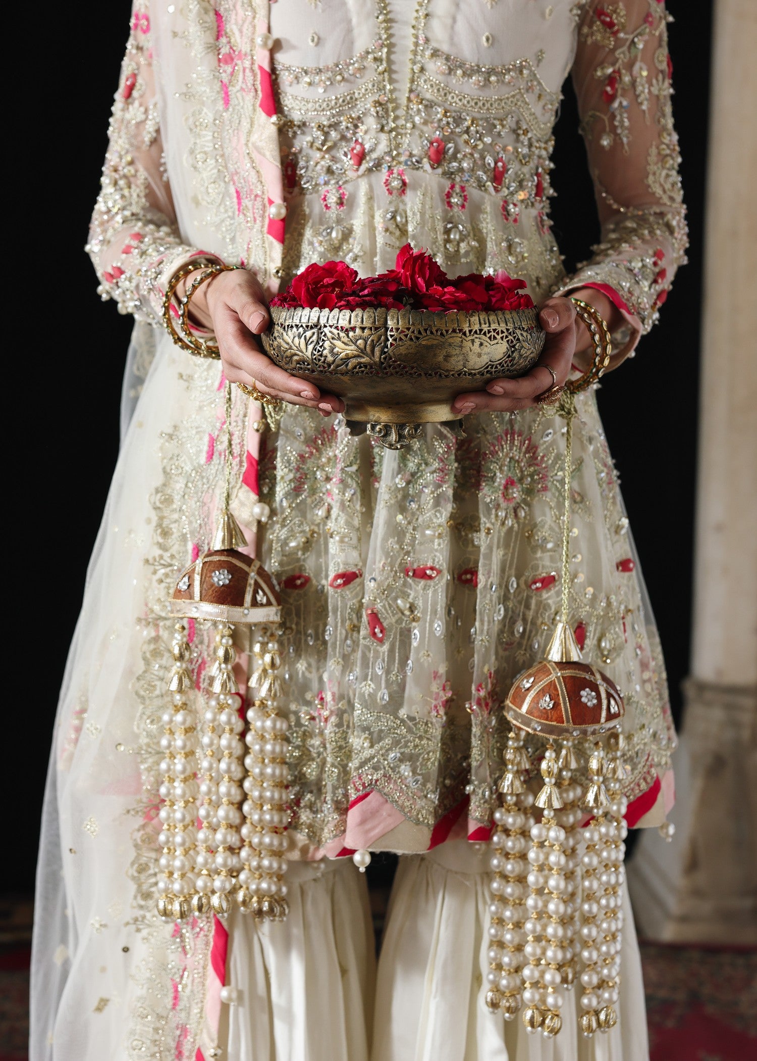 net Gharara in White