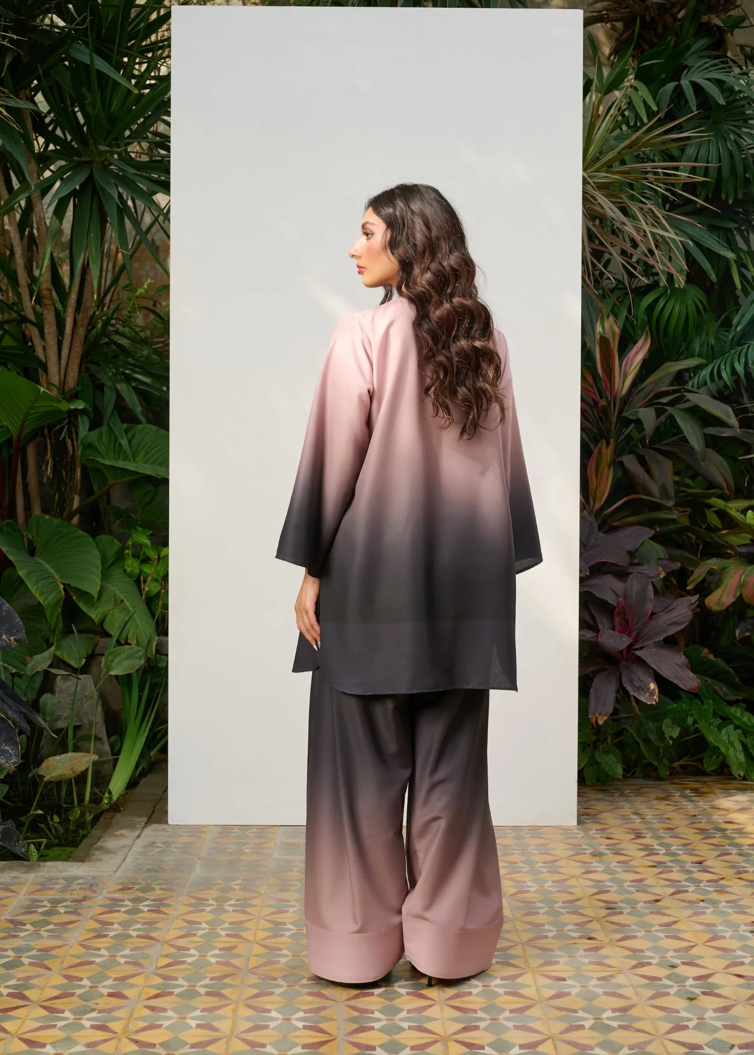 raw silk Co Ord Sets in Black, mauve pink