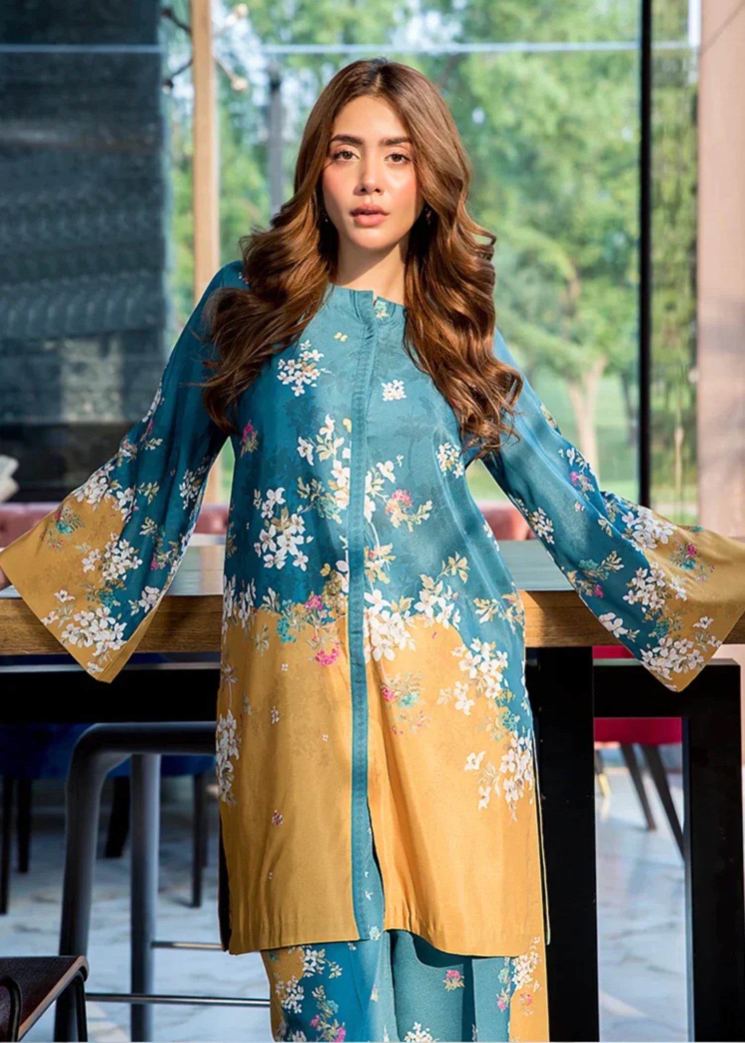 crepe Co Ord Sets in Dark cyan