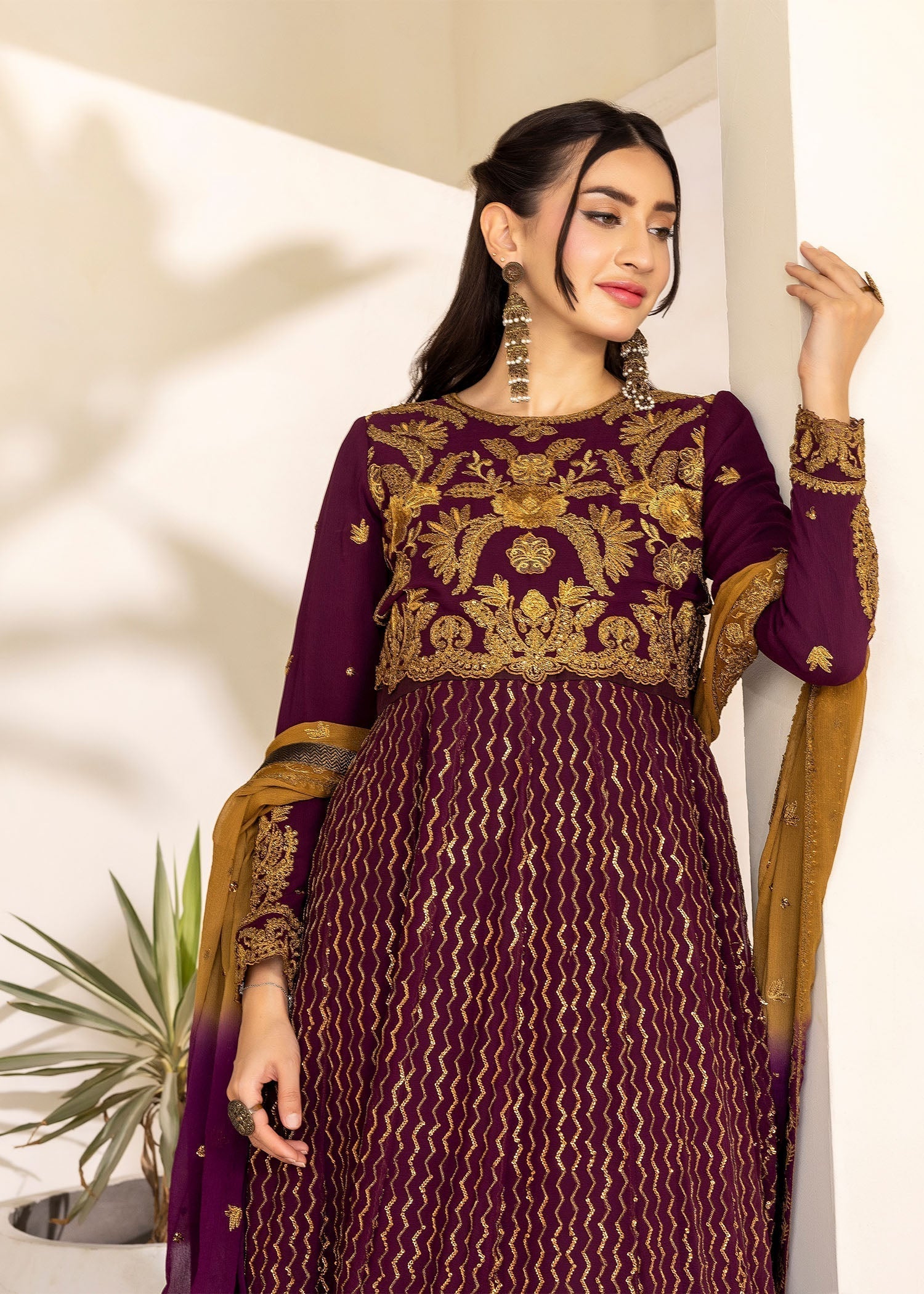 chiffon Maxi in Purple, plum purple
