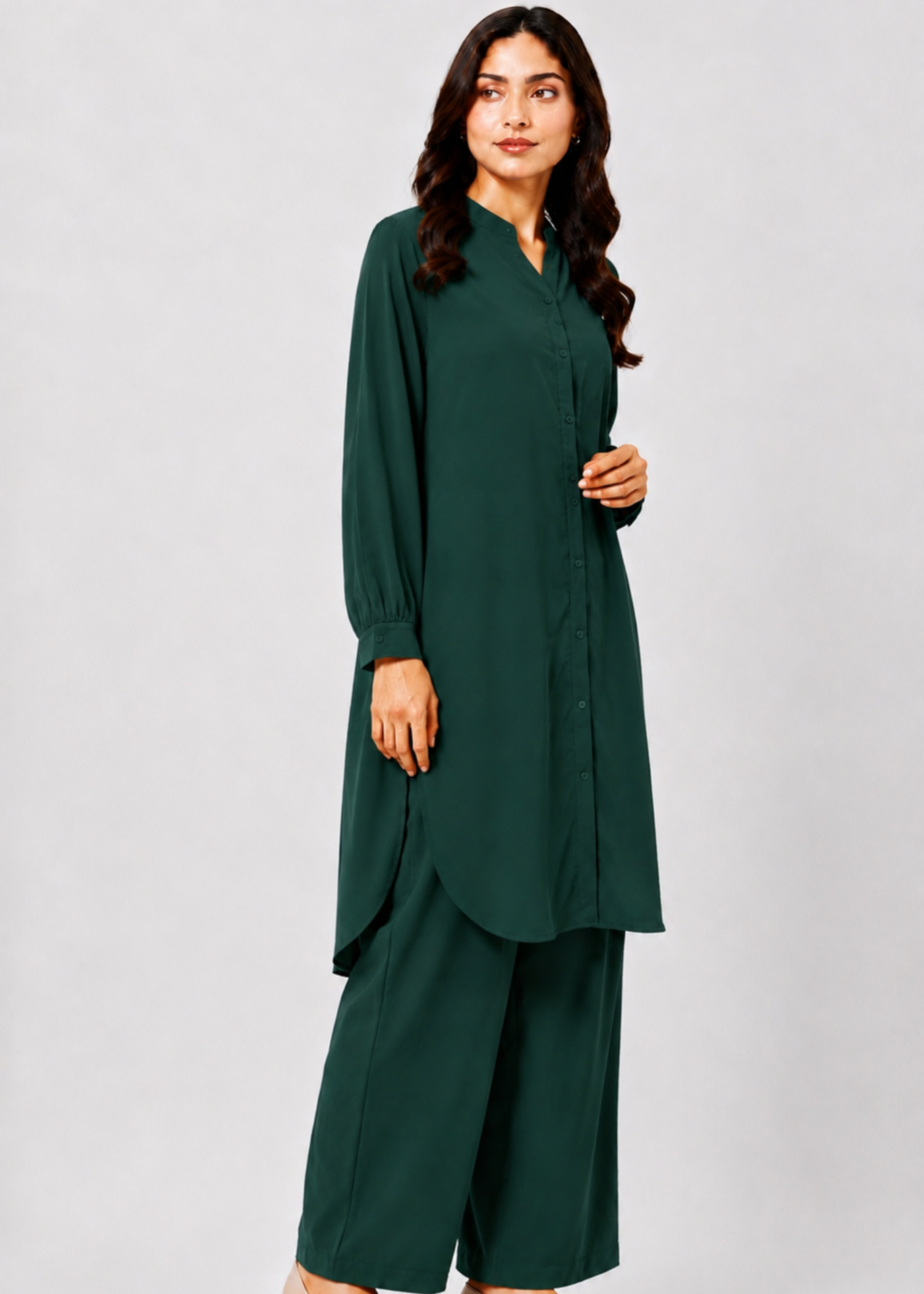 linen Co Ord Sets in Dark green