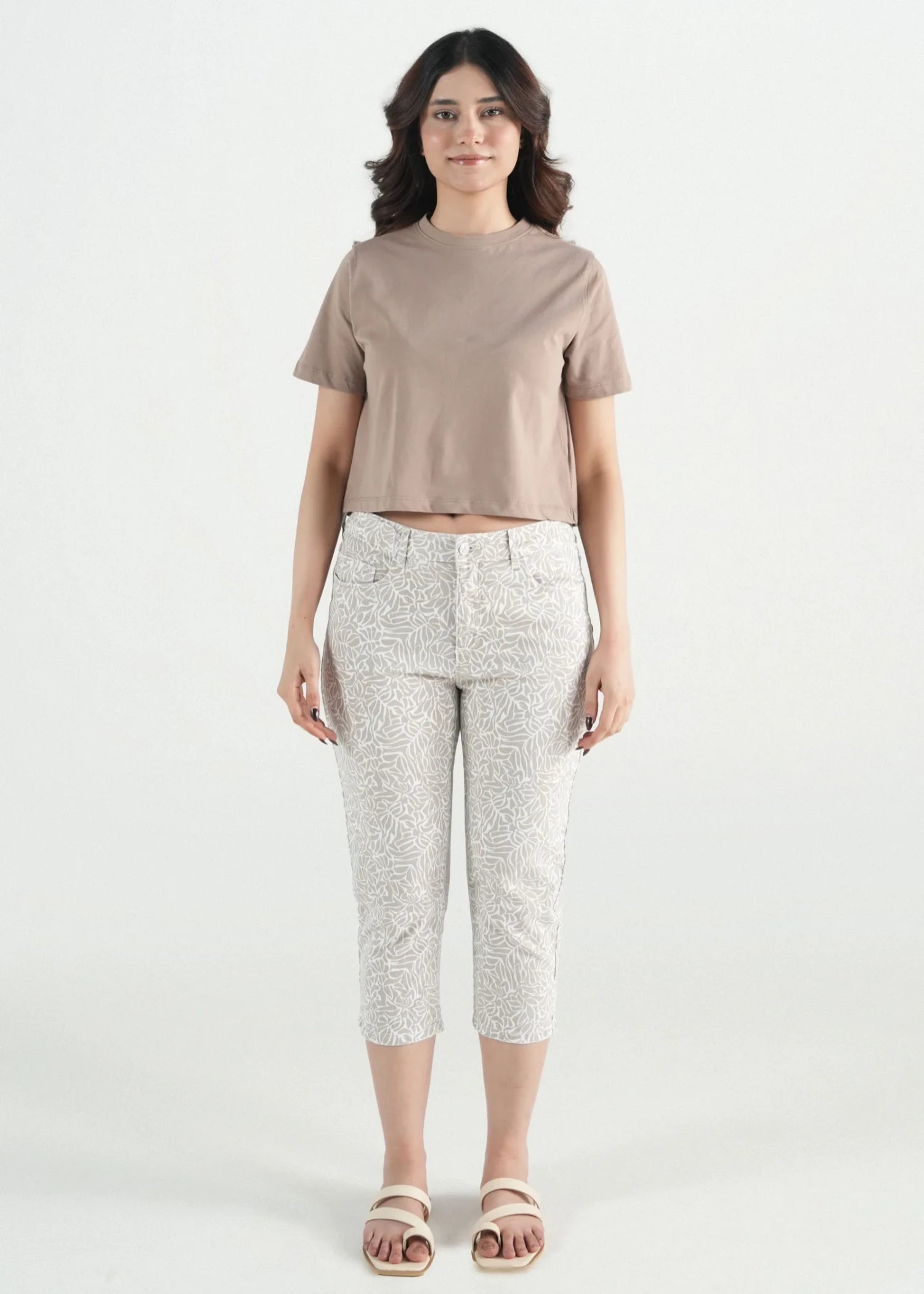 stretch denim Pants in Beige