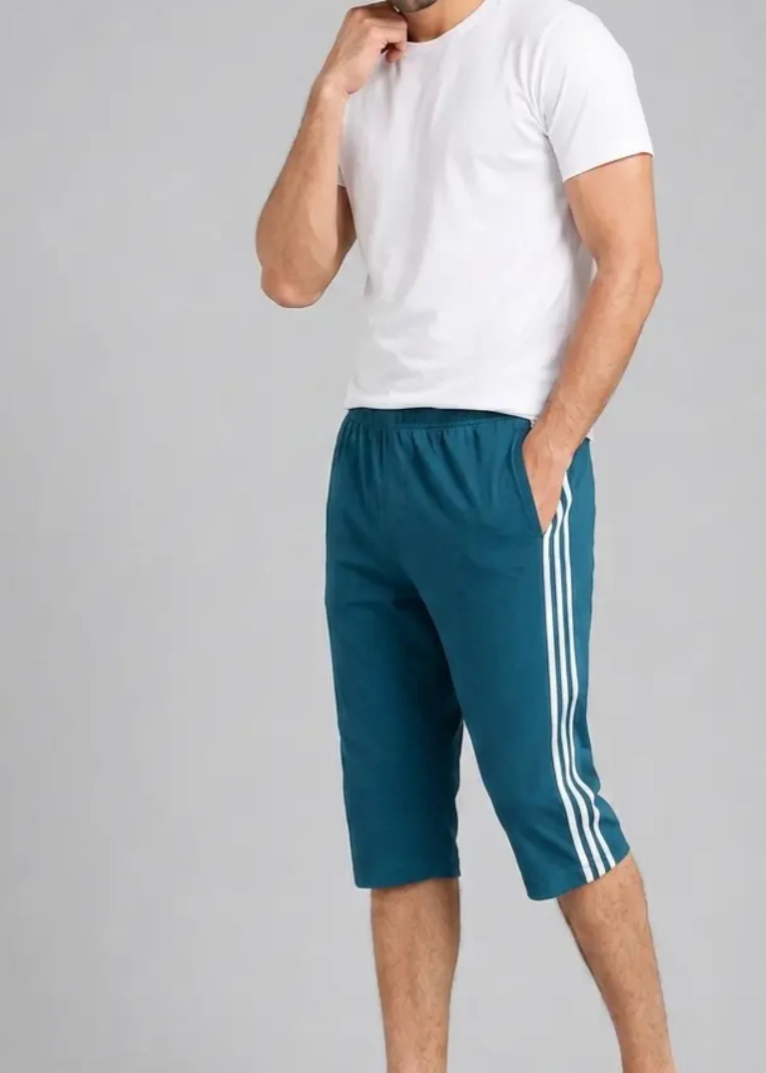 cotton jersey Shorts in Teal by Hinz