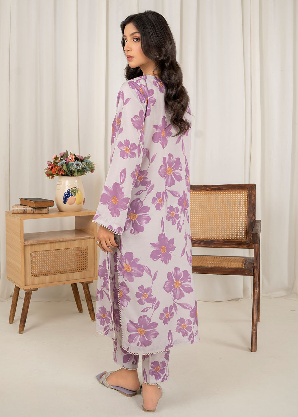 swiss lawn Co Ord Sets in Purple mountain majesty