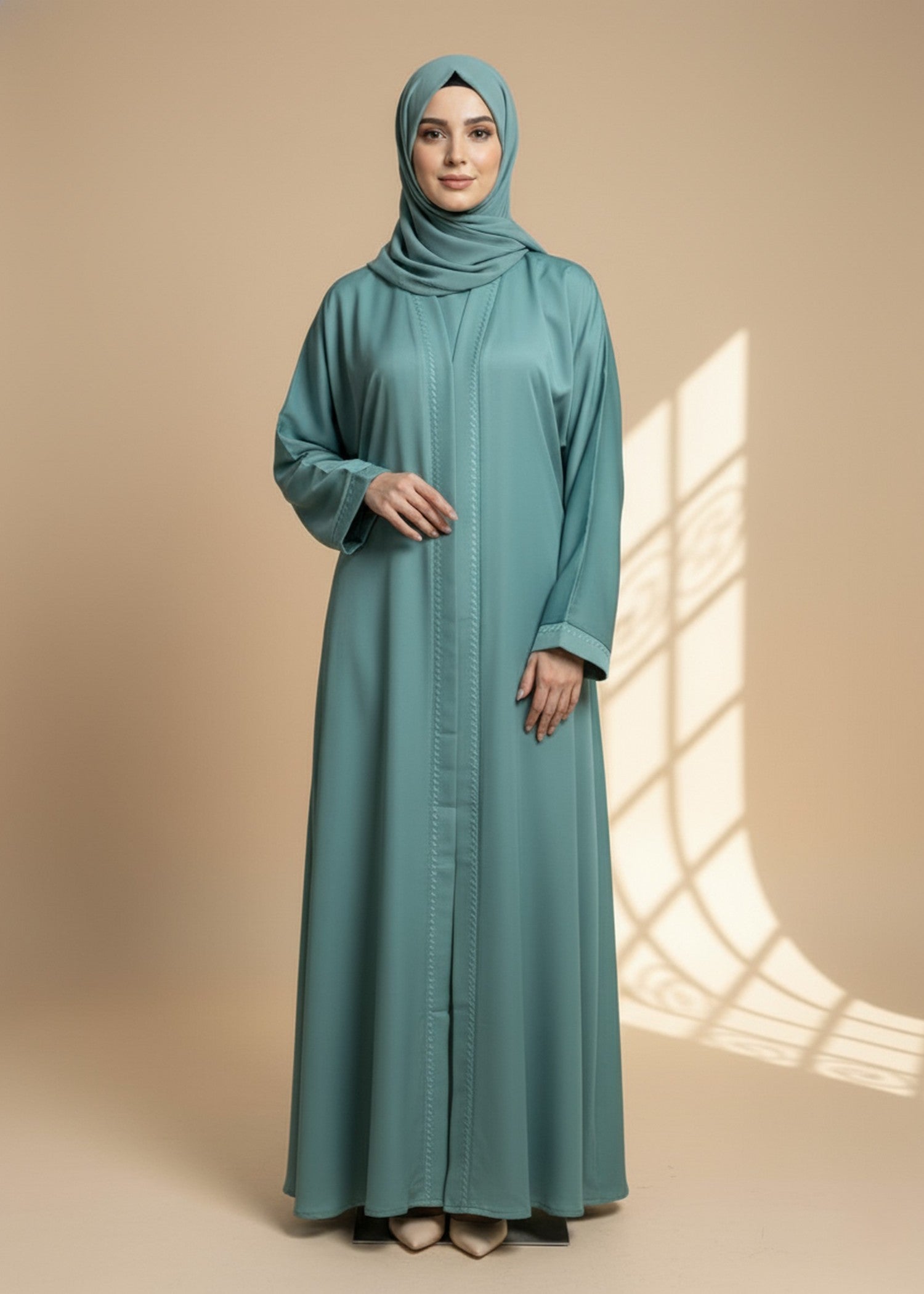 nidha Abaya in Turquoise