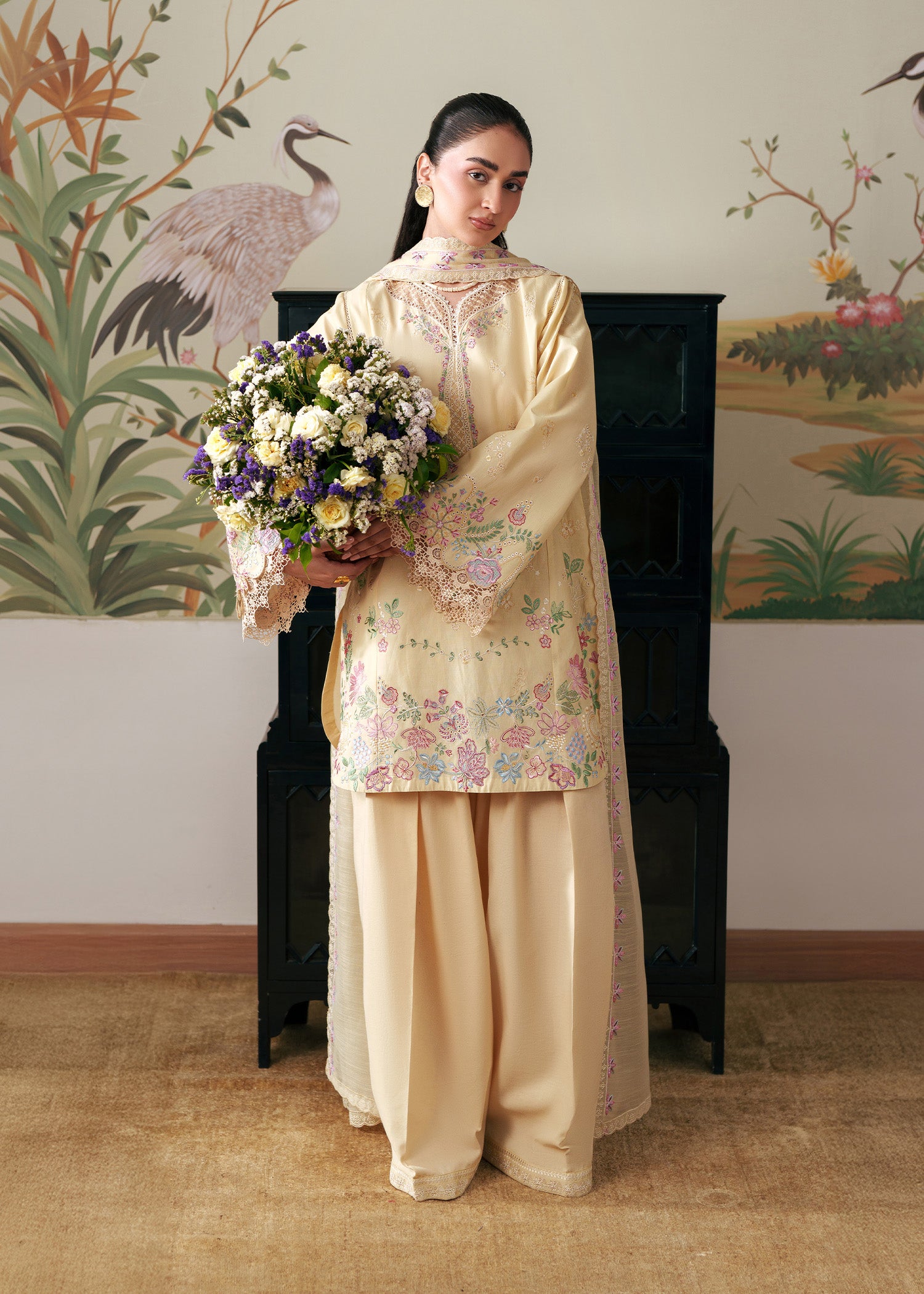 lawn Kurta Set in Butter