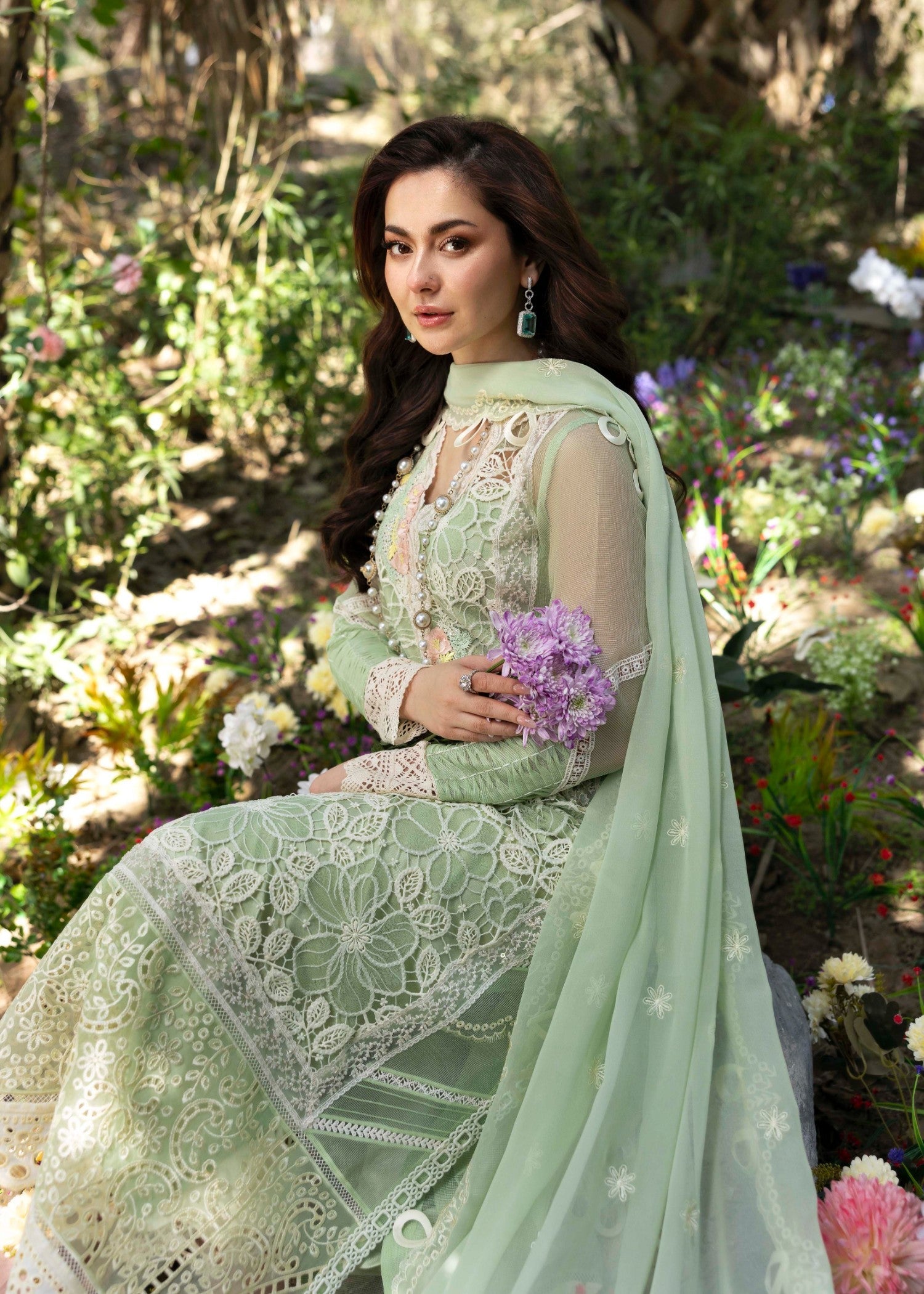 voile Unstitched in Pistachio green