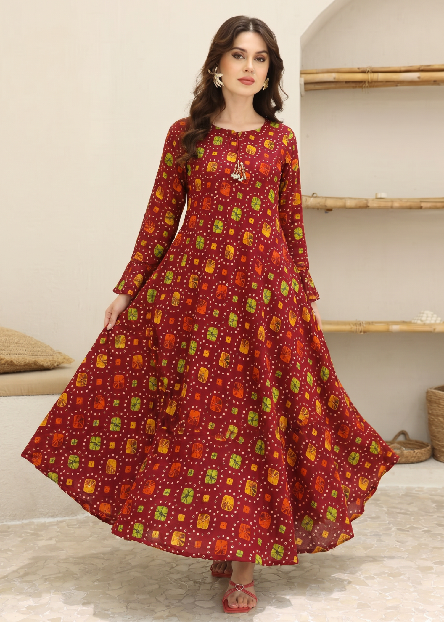 lawn Maxi in Red