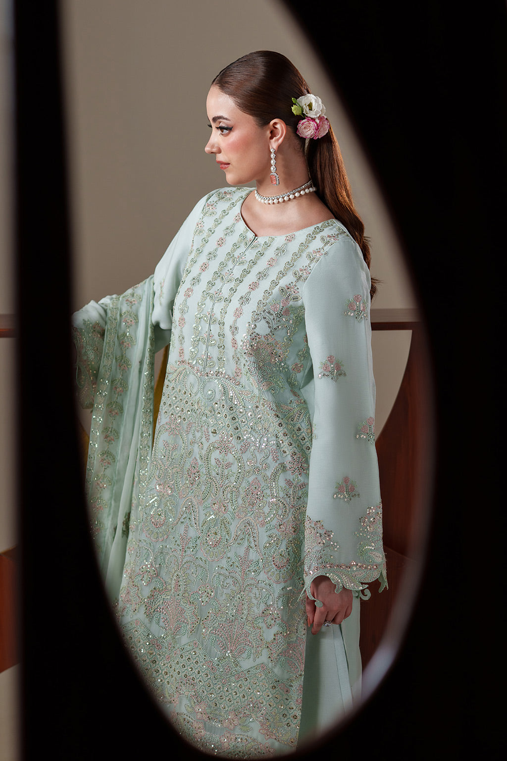 chiffon Sharara in Sage green