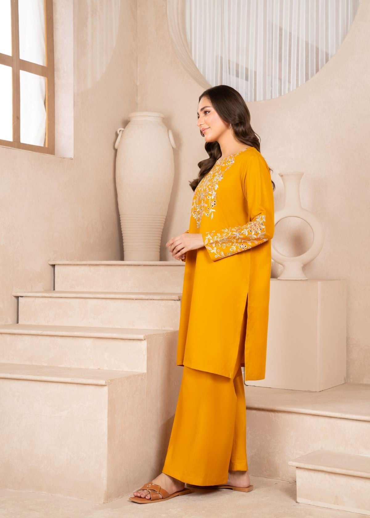 karandi Kurta Set in Mustard