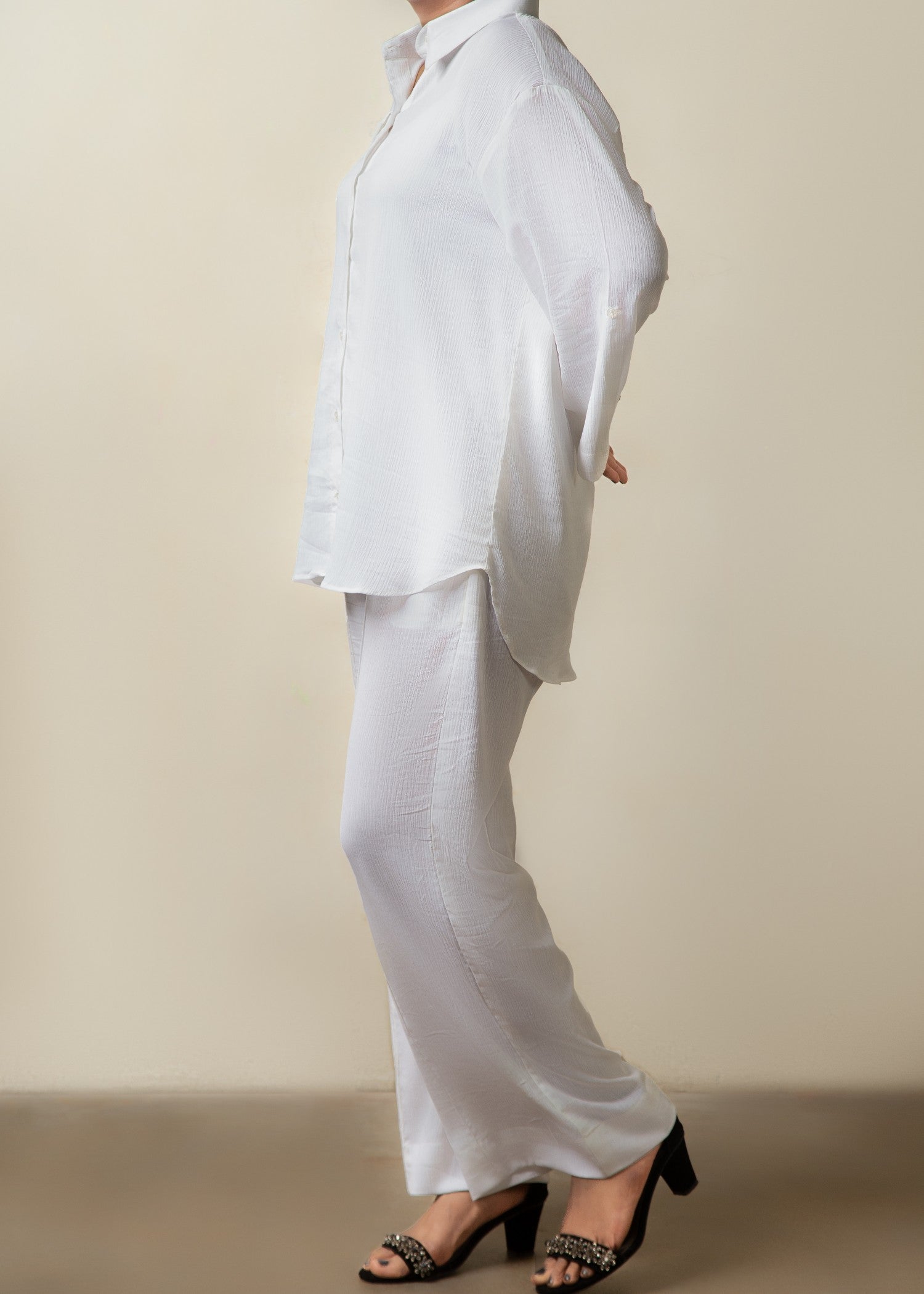 cotton linen Co Ord Sets in White