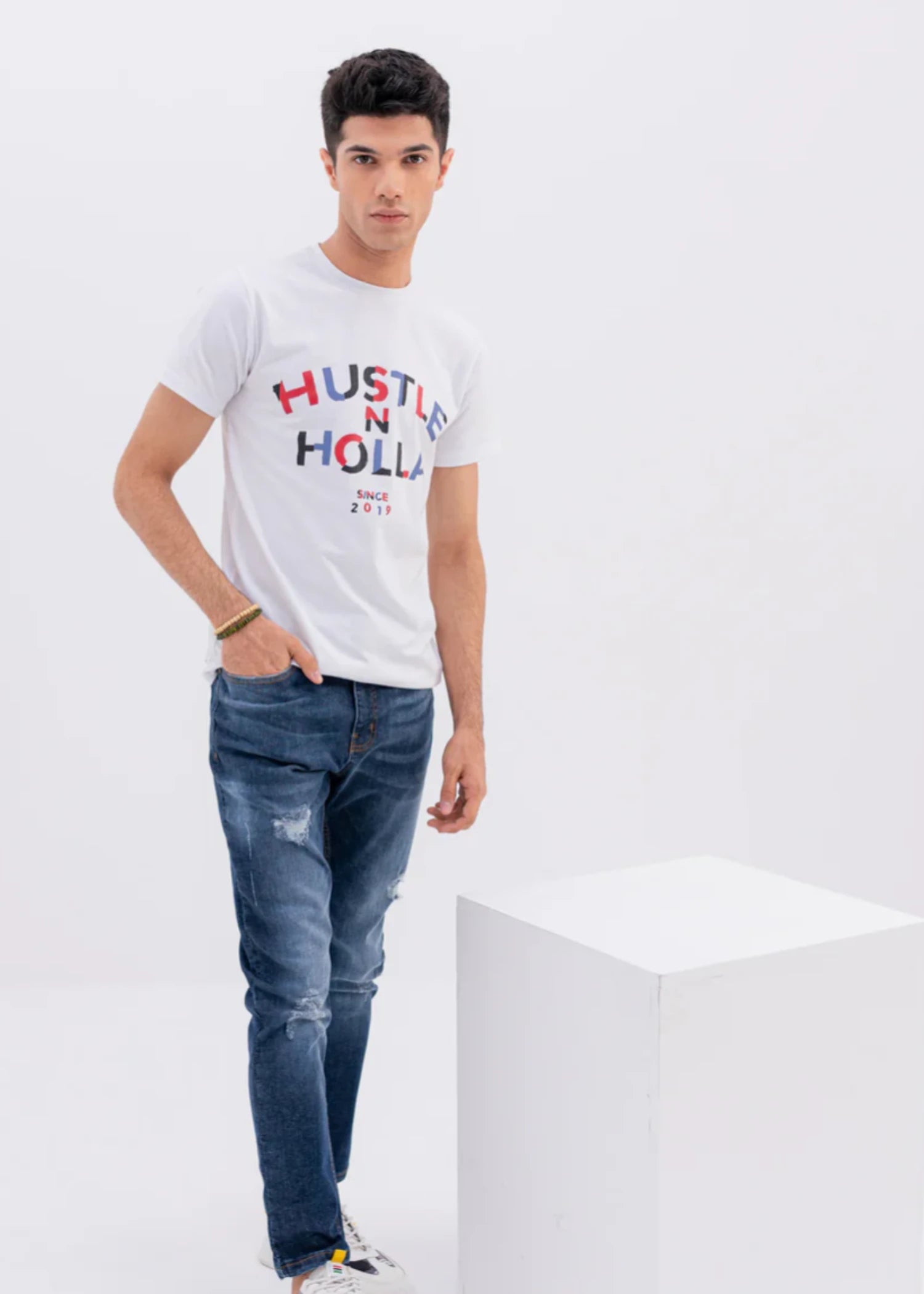 polyester T Shirt in White