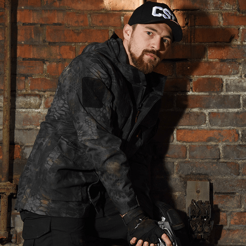 Tactical Windbreaker Mid-Length Men'S Jacket Waterproof